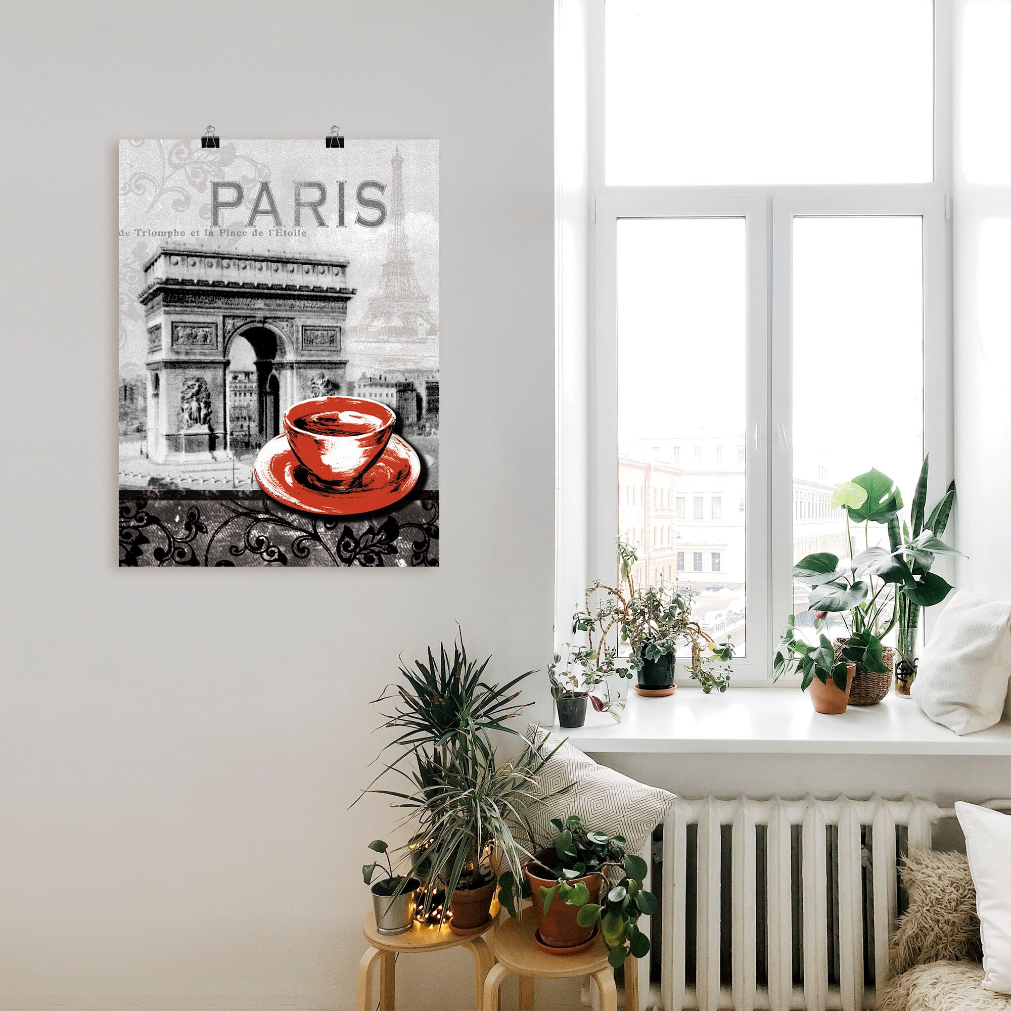 Artland Wandbild »Paris - Café au Lait - Milchkaffee«, Gebäude, (1 St.), als Alubild, Outdoorbild, Leinwandbild, Poster, Wandaufkleber