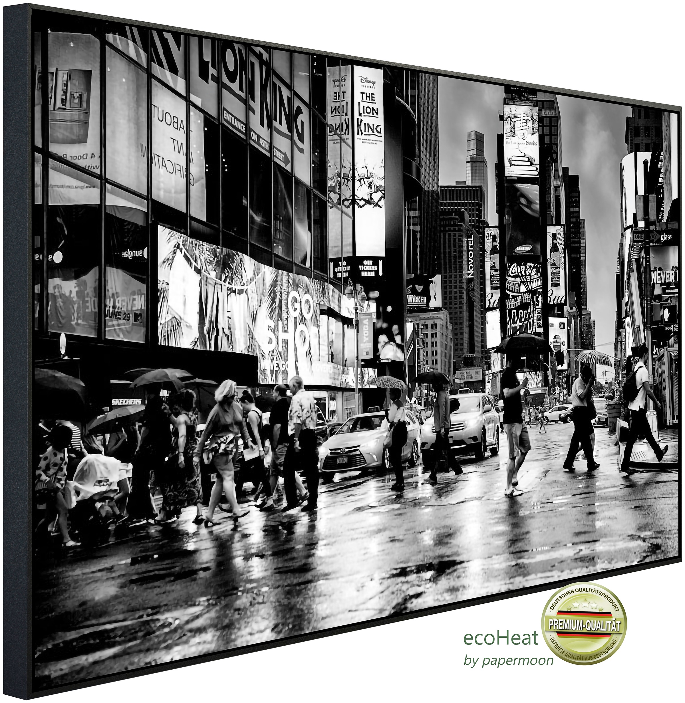 Papermoon Infrarotheizung »Time Square Schwarz & Weiß«, sehr angenehme Stra günstig online kaufen