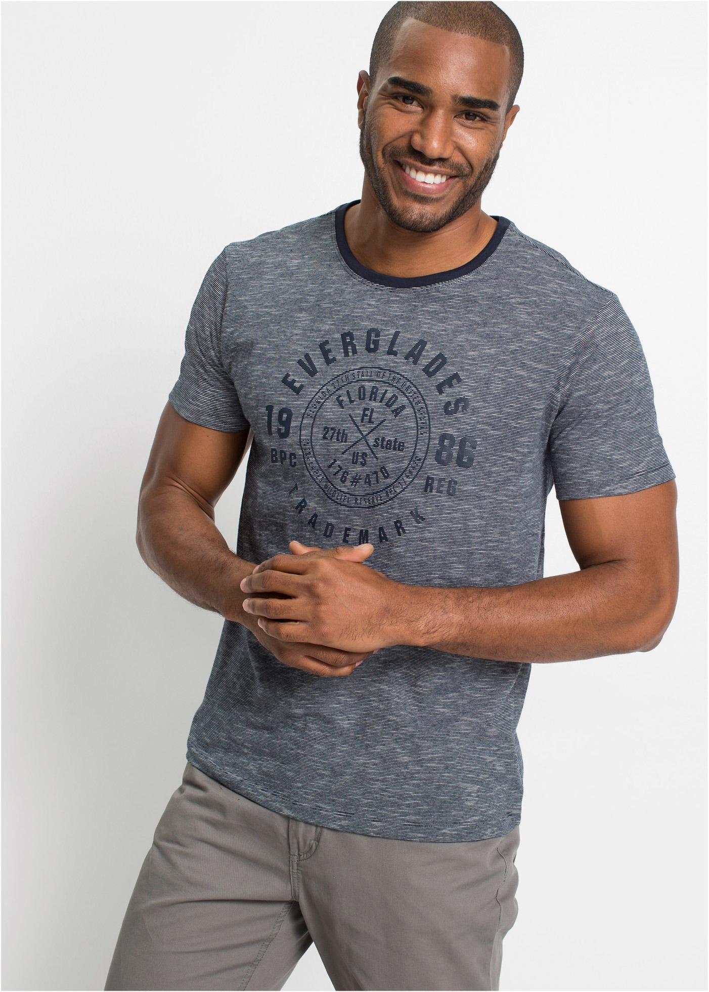 bonprix T-Shirt, 2 Stk. T-Shirt (2er Pack) aus reiner Baumwolle
