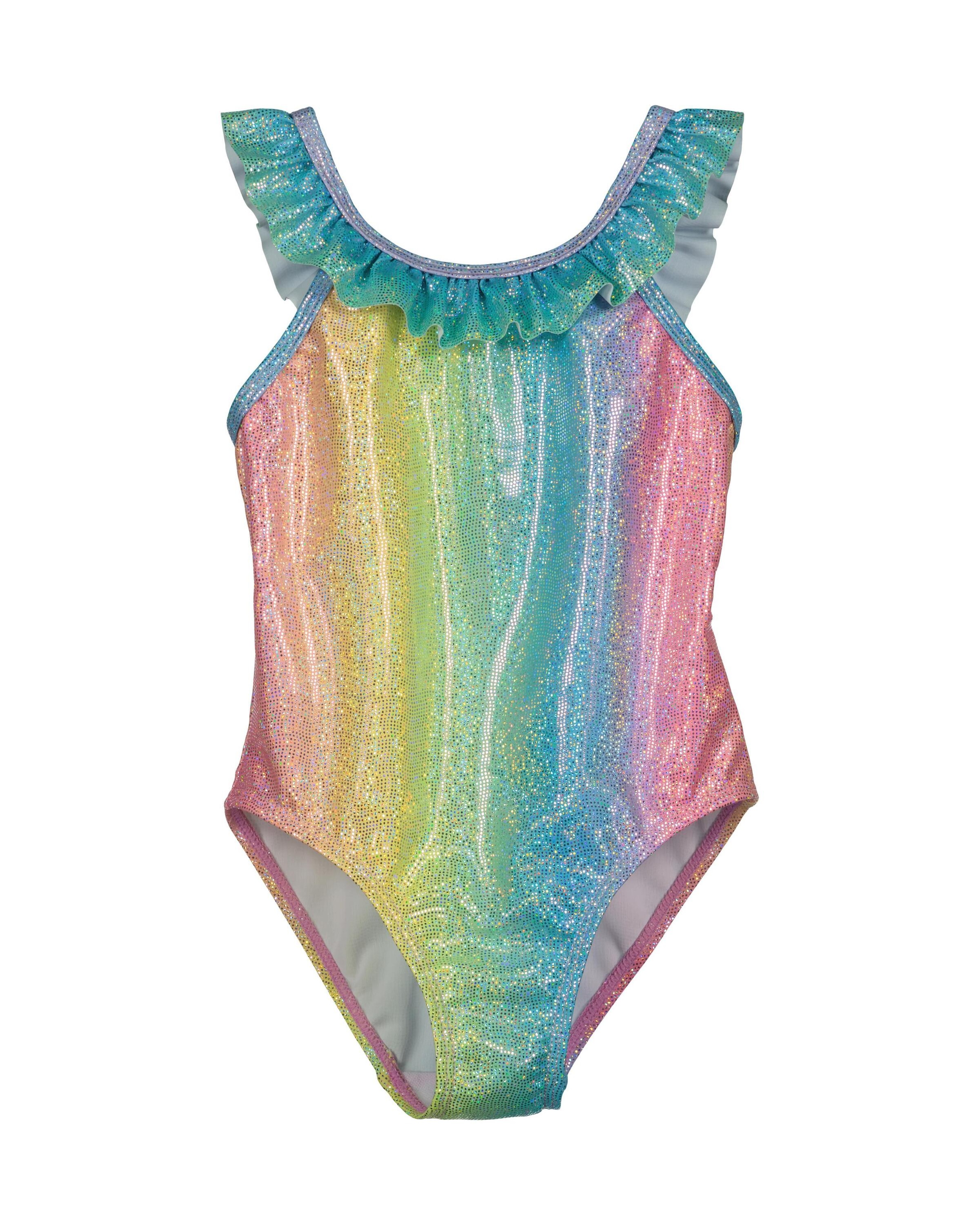 BLUE SEVEN Badeanzug »Badeanzug« 1 Stk. tlg. Rüschen 002 - REGENBOGEN 104/110 104/110 Trendiger Badeanzug für Mädchen