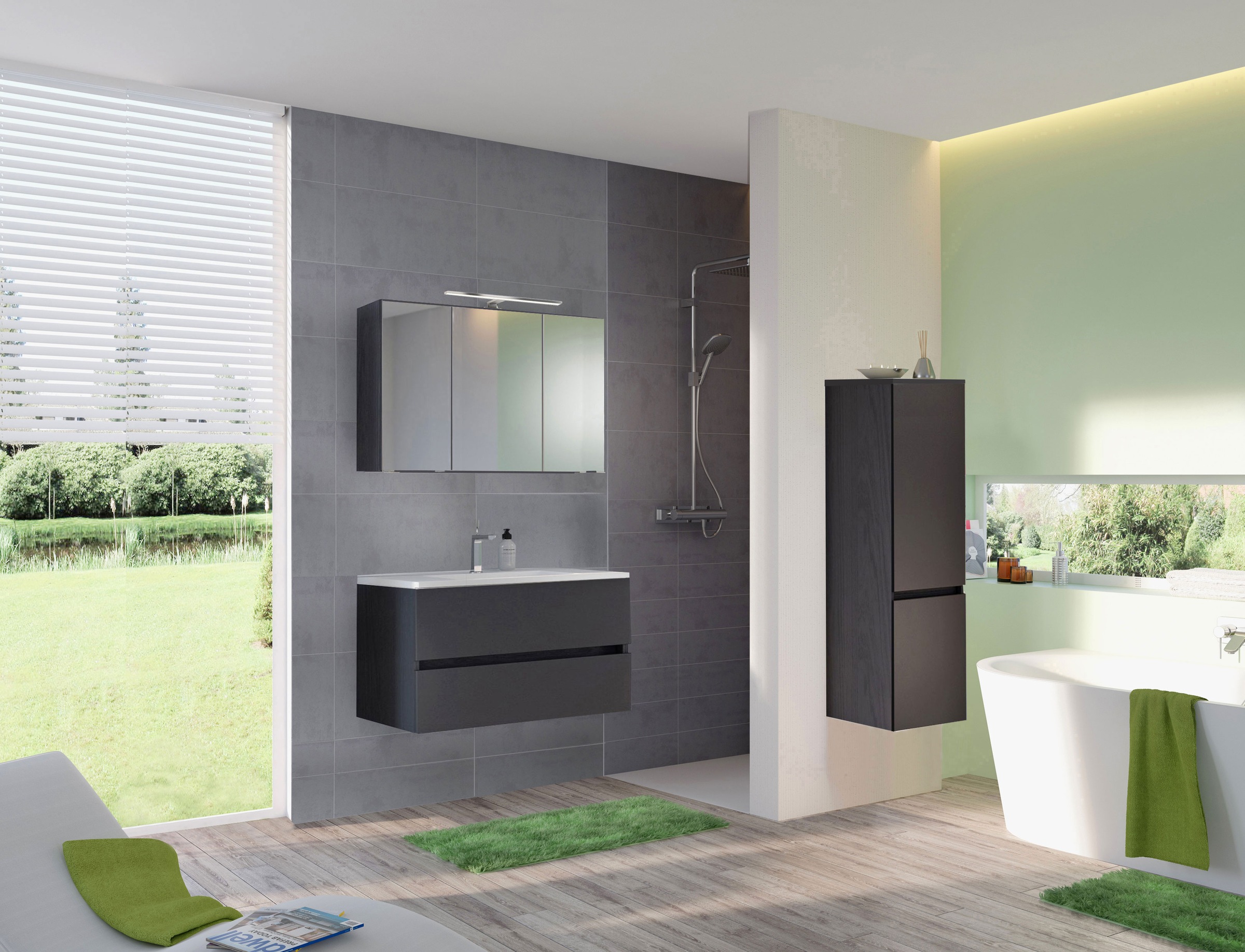 welltime Badmöbel-Set »Welltime Möbel Baabe Waschtisch-Set 3tlg. oder 5tlg. günstig online kaufen