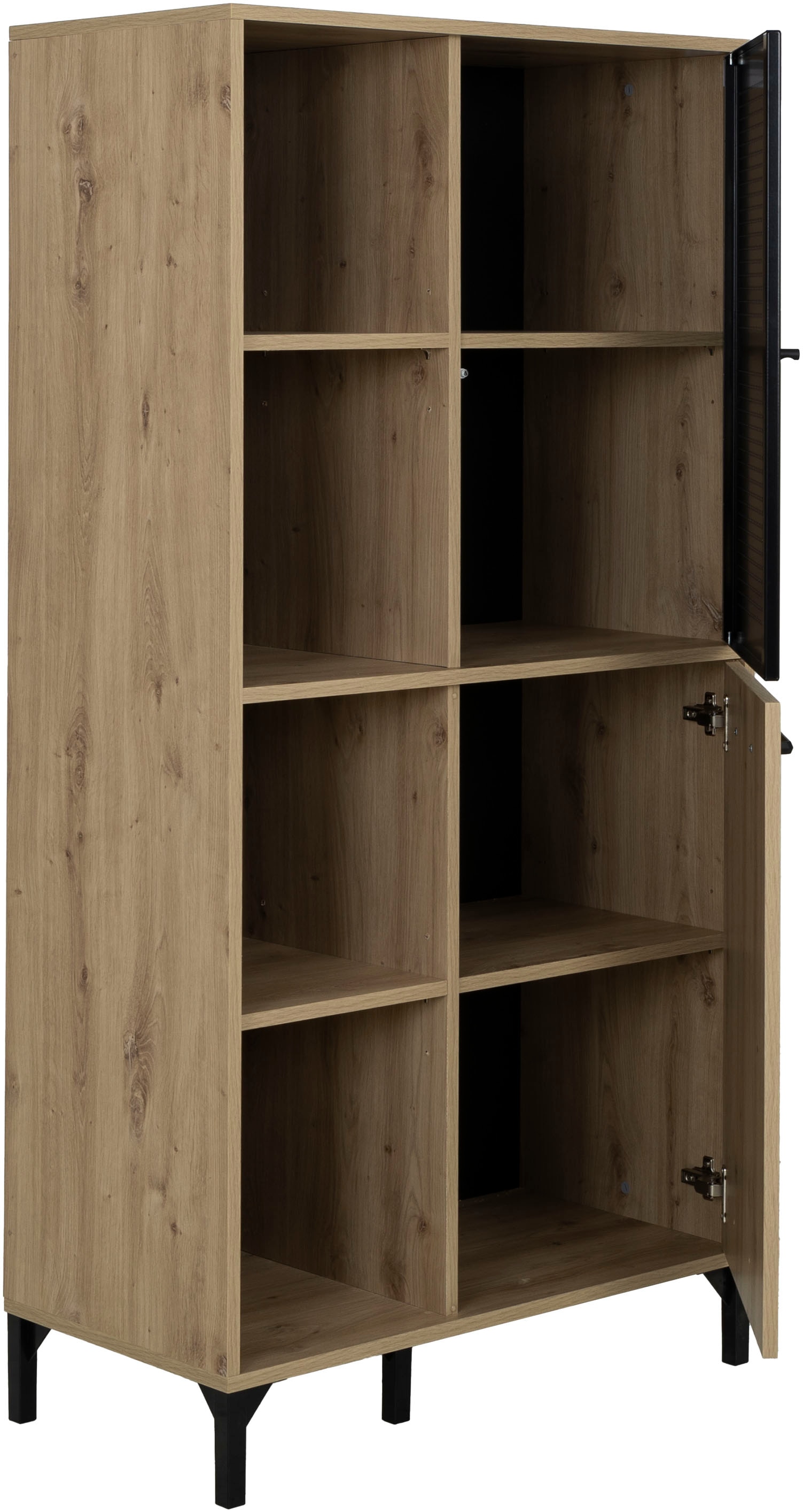 Gami Hochschrank »CRAFT«, Hochchrank mit 2 Türen und 4 offenen Fächern