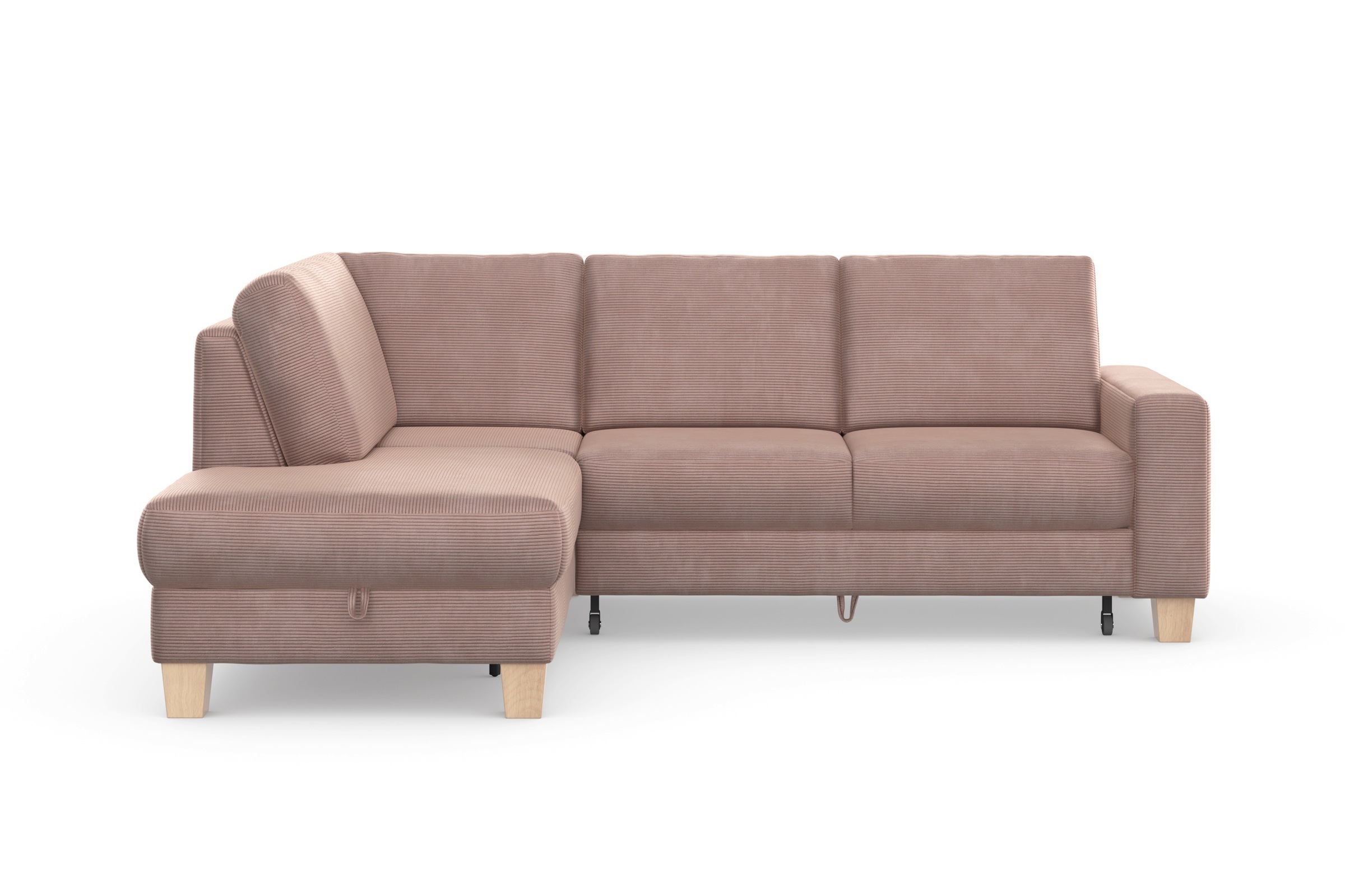 Home affaire Ecksofa »Summer L-Form«, mit Ottomane, wahlweise mit Bettfunktion und Bettkasten, Cord-Bezug