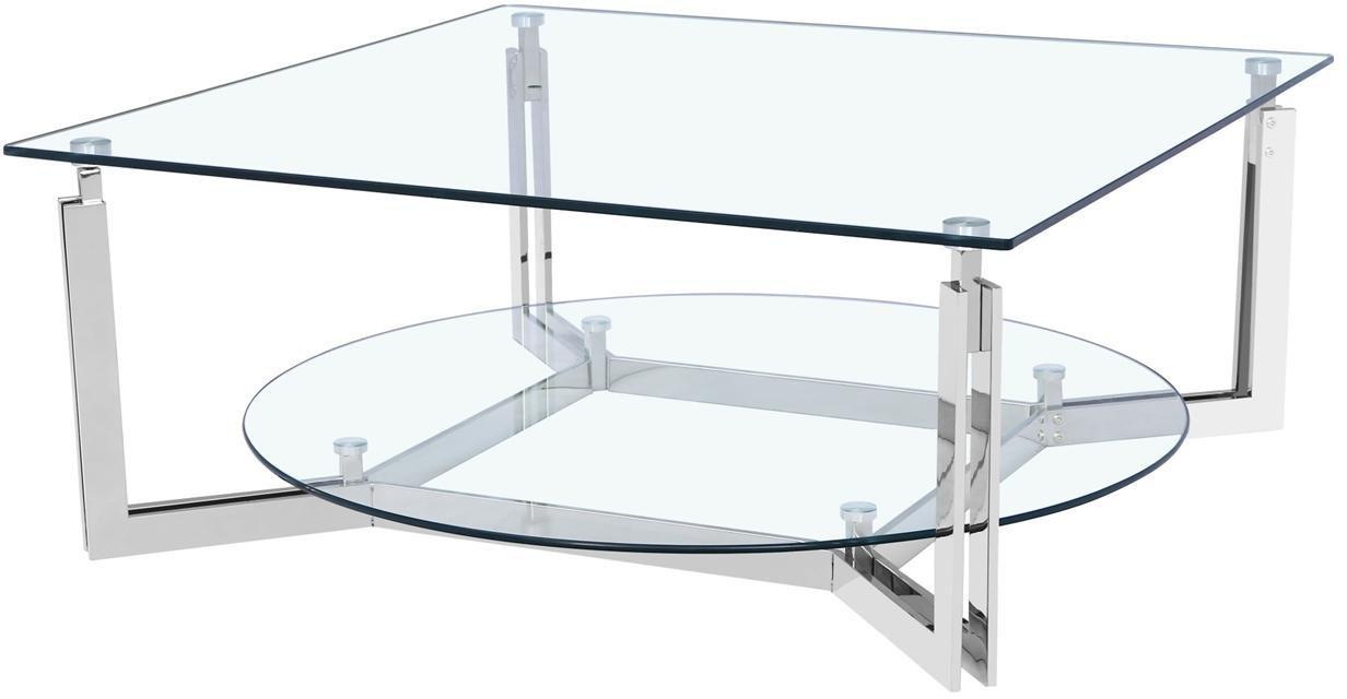 Leonique Couchtisch »Milano«, Couchtisch, quadratisch, Glas, Chrom, Sicherh günstig online kaufen