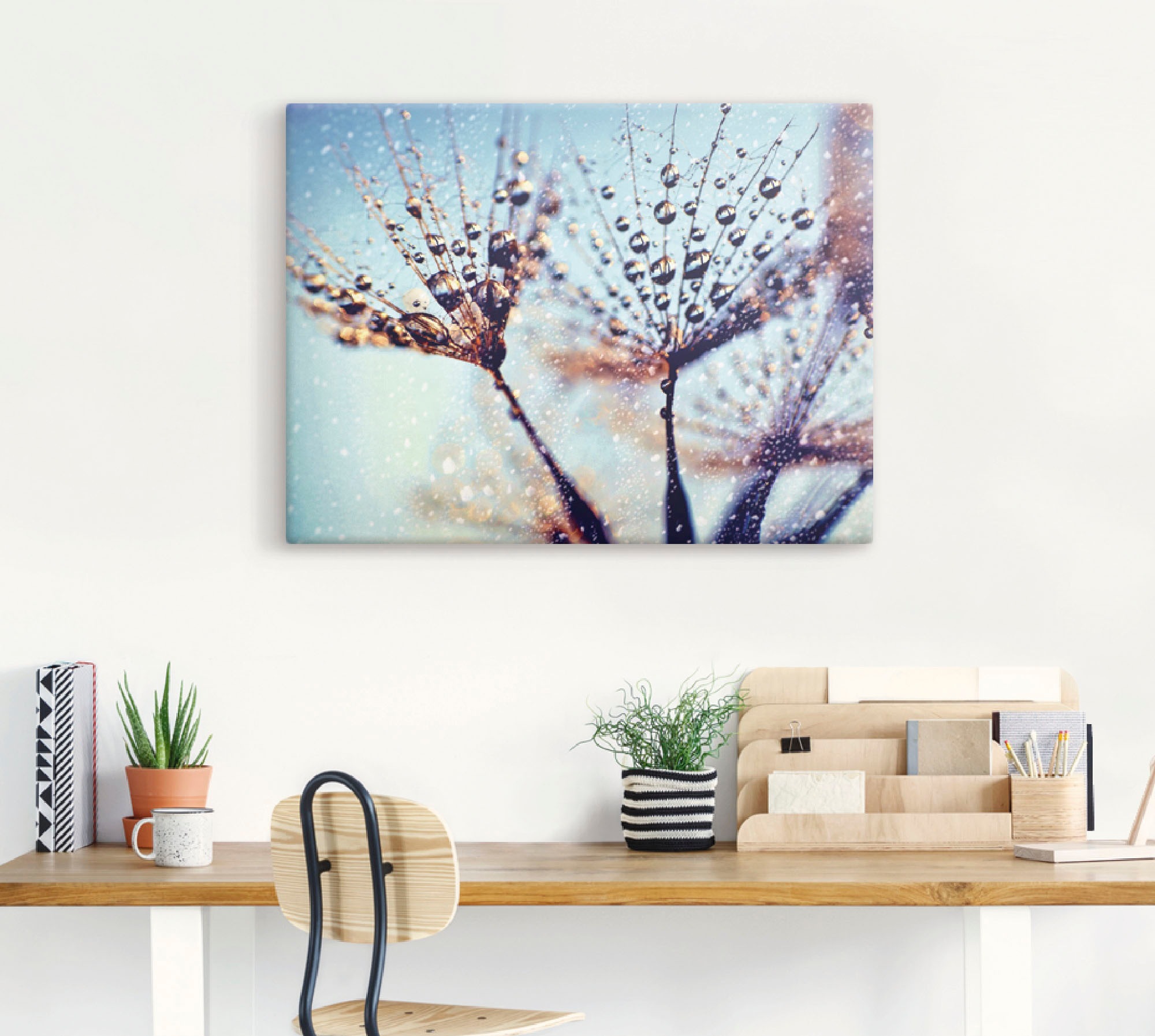 Artland Wandbild »Pusteblume Regen abstrakt«, Blumen, (1 St.), als Alubild, Leinwandbild, Wandaufkleber oder Poster in versch. Größen