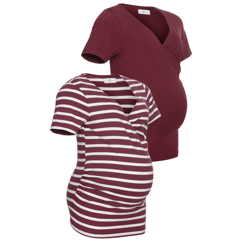 NEUN MONATE Umstandsshirt », 2er Pack T-Shirts für Schwangerschaft und Stillzeit« Packung, 2 Stk. tlg., für bequemes Stillen...