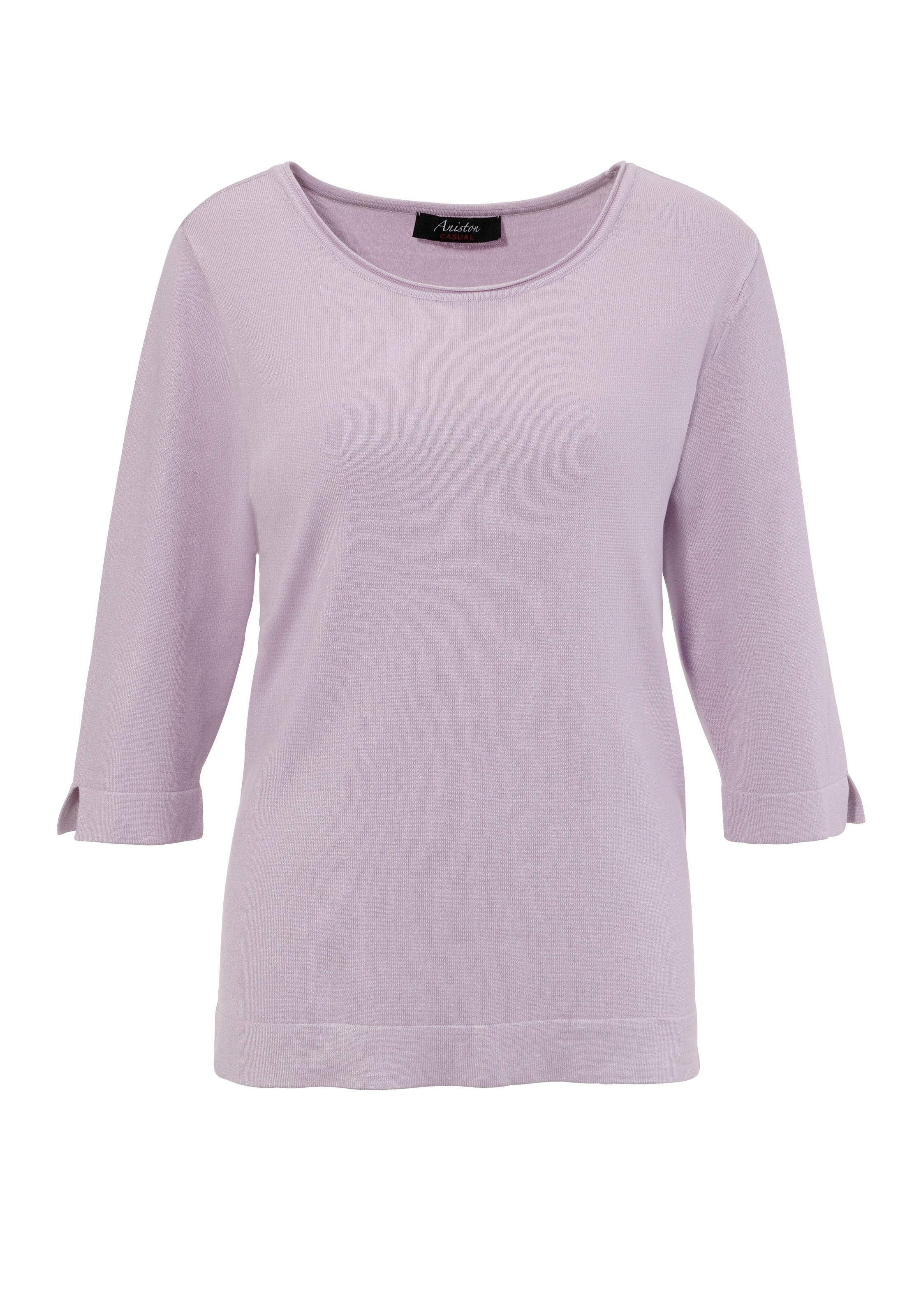 Aniston CASUAL Strickpullover, mit kleinem Schlitz an den 3/4-langen Ärmeln