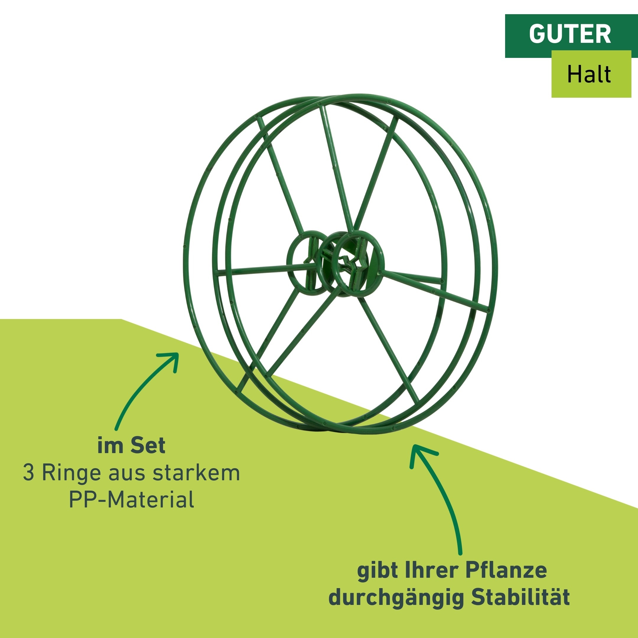 Windhager Rankhilfe »Pflanzenring STANDARD, Rankhilfe für Kletterpflanzen, Rankgitter« Pflanzenring 40 cm, 3 Stück, grün
