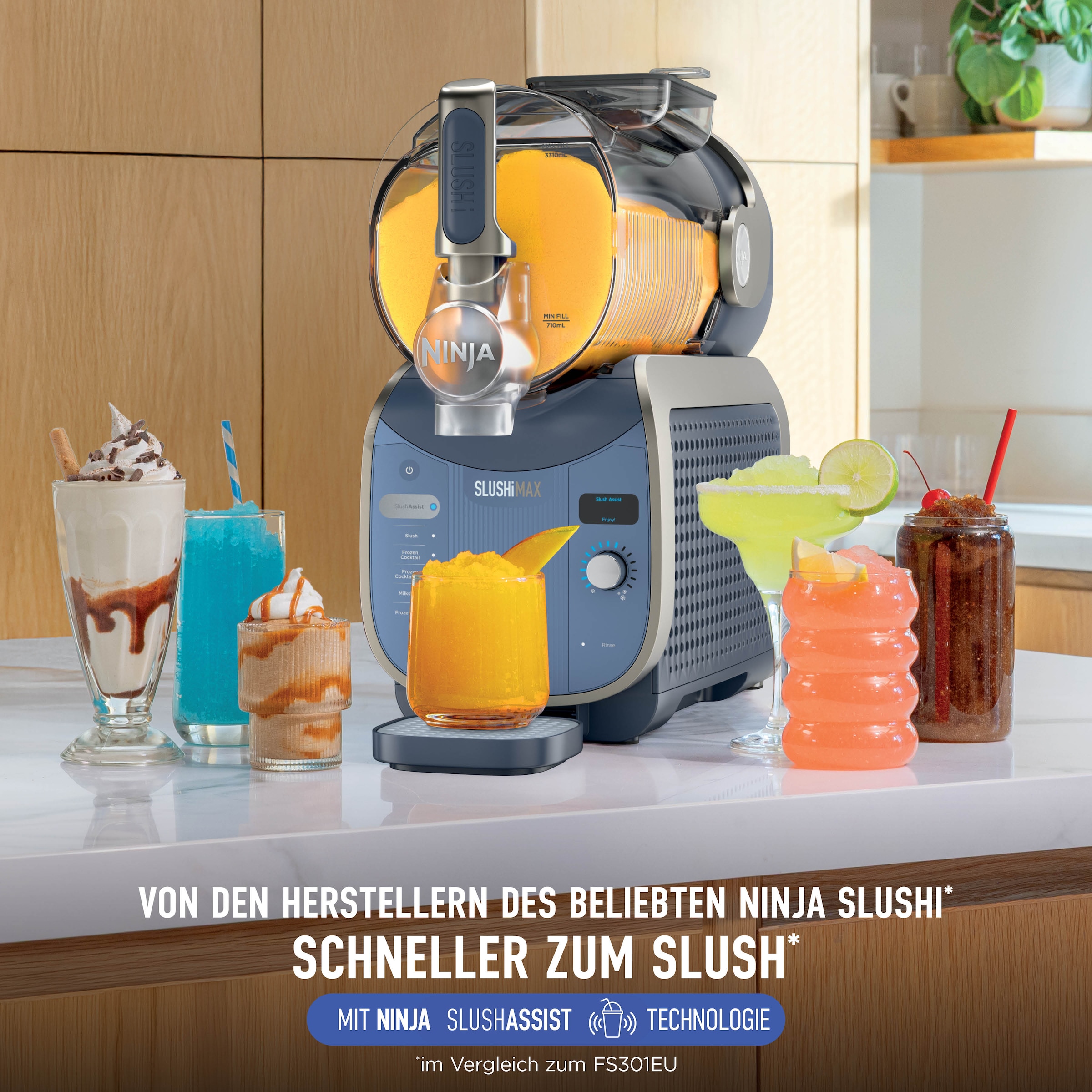 NINJA Slush-Eismaschine »SLUSHi MAX – Cyberspace FS605EUBL« 3,31 l 440 W für gefrorene Getränke, SlushAssist-Technologie