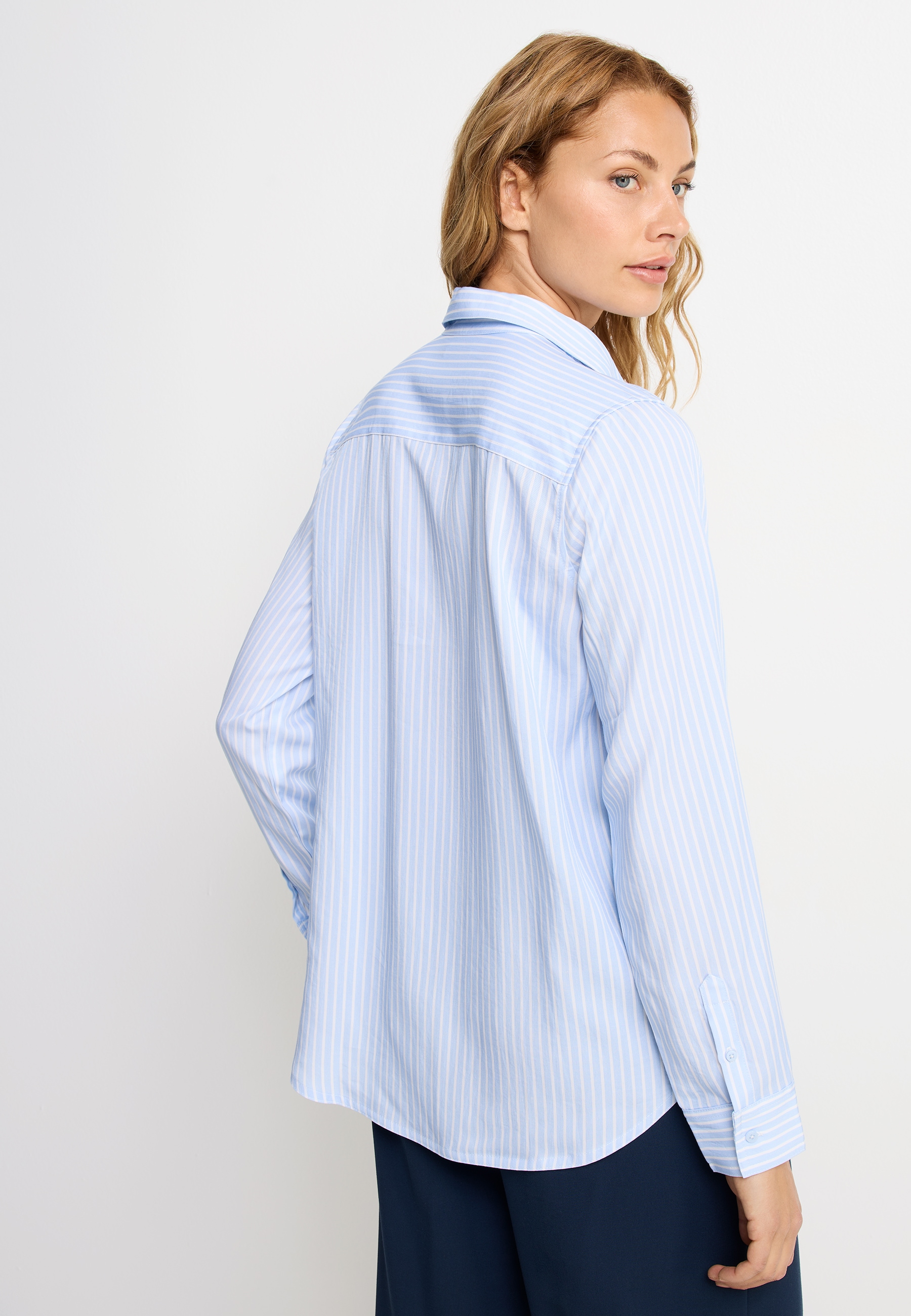 LASCANA Hemdbluse aus Lyocellqualität, Streifenbluse mit langen Ärmeln