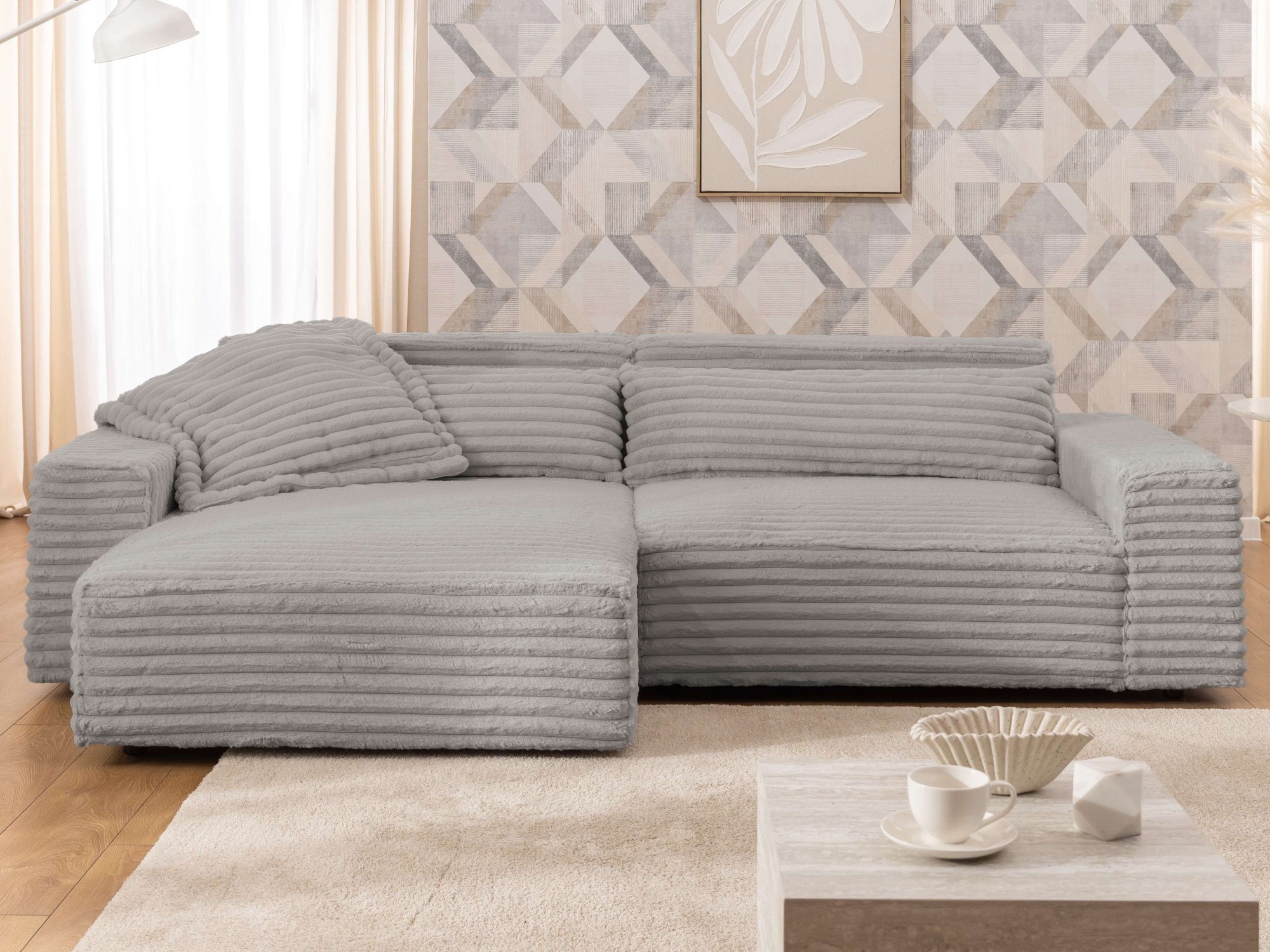 OTTO home Ecksofa »KINLEE Design-Sofa mit Recamiere rechts/links, Maße B/T/ günstig online kaufen
