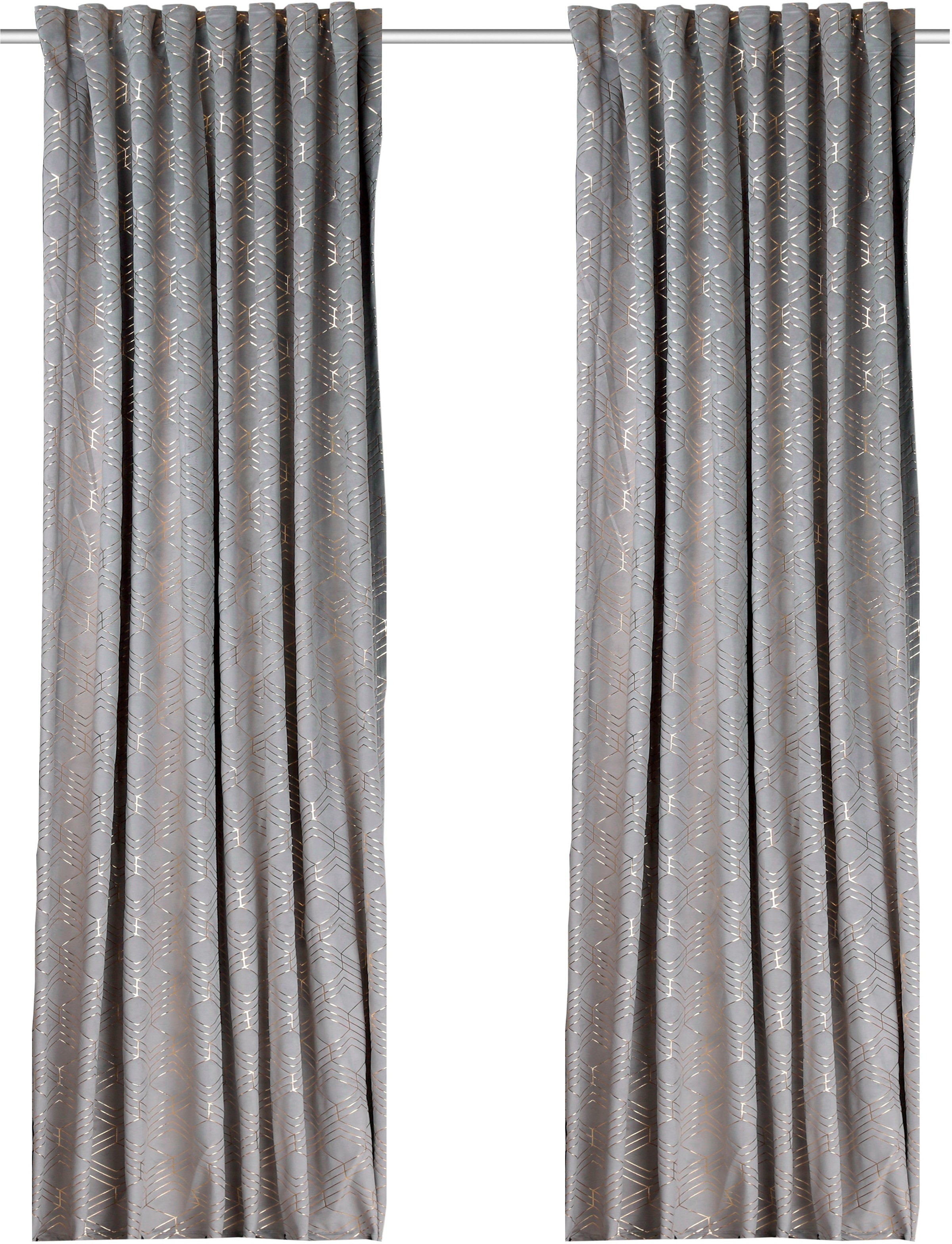 my home Vorhang »Velvet Foil« Multifunktionsband 2 Stk. tlg. Samt günstig online kaufen