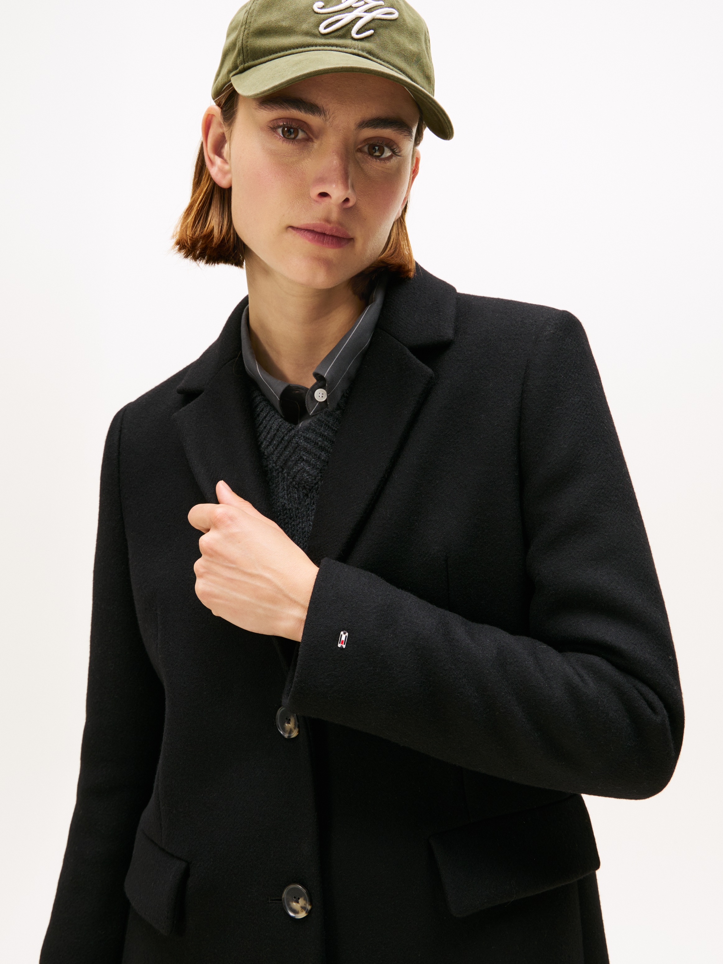 TOMMY HILFIGER Langmantel »CLASSIC SB WOOL REG MAXI COAT« mit Wolle und Kaschmir Black 42 42 Klassischer Mantel von Tommy Hilfiger Womanswear