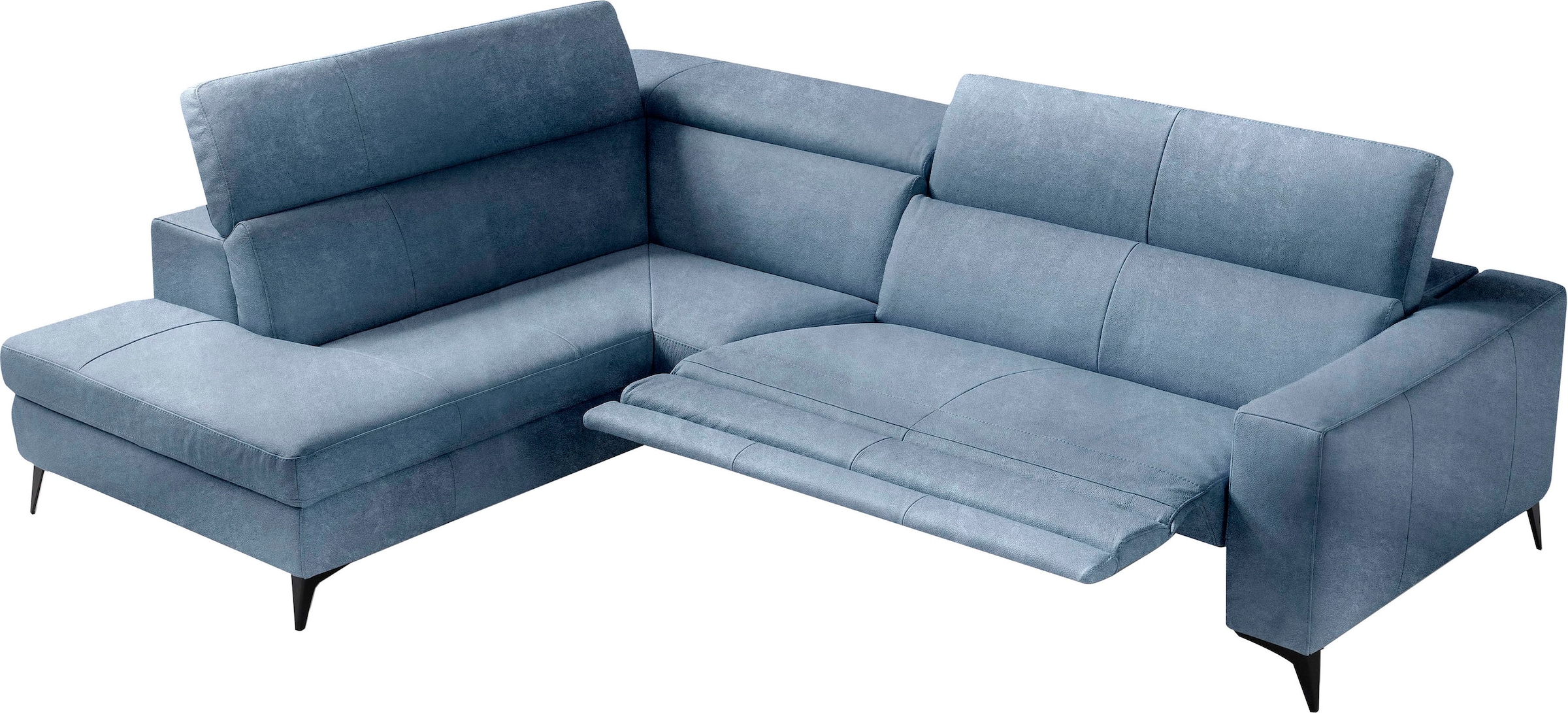 Egoitaliano Ecksofa »Edith, Designsofa mit hohem Sitzkomfort, Breite 269cm, L-Form« inkl. elektrischer Relaxfunktion und manuell verstellbaren Kopfteilen