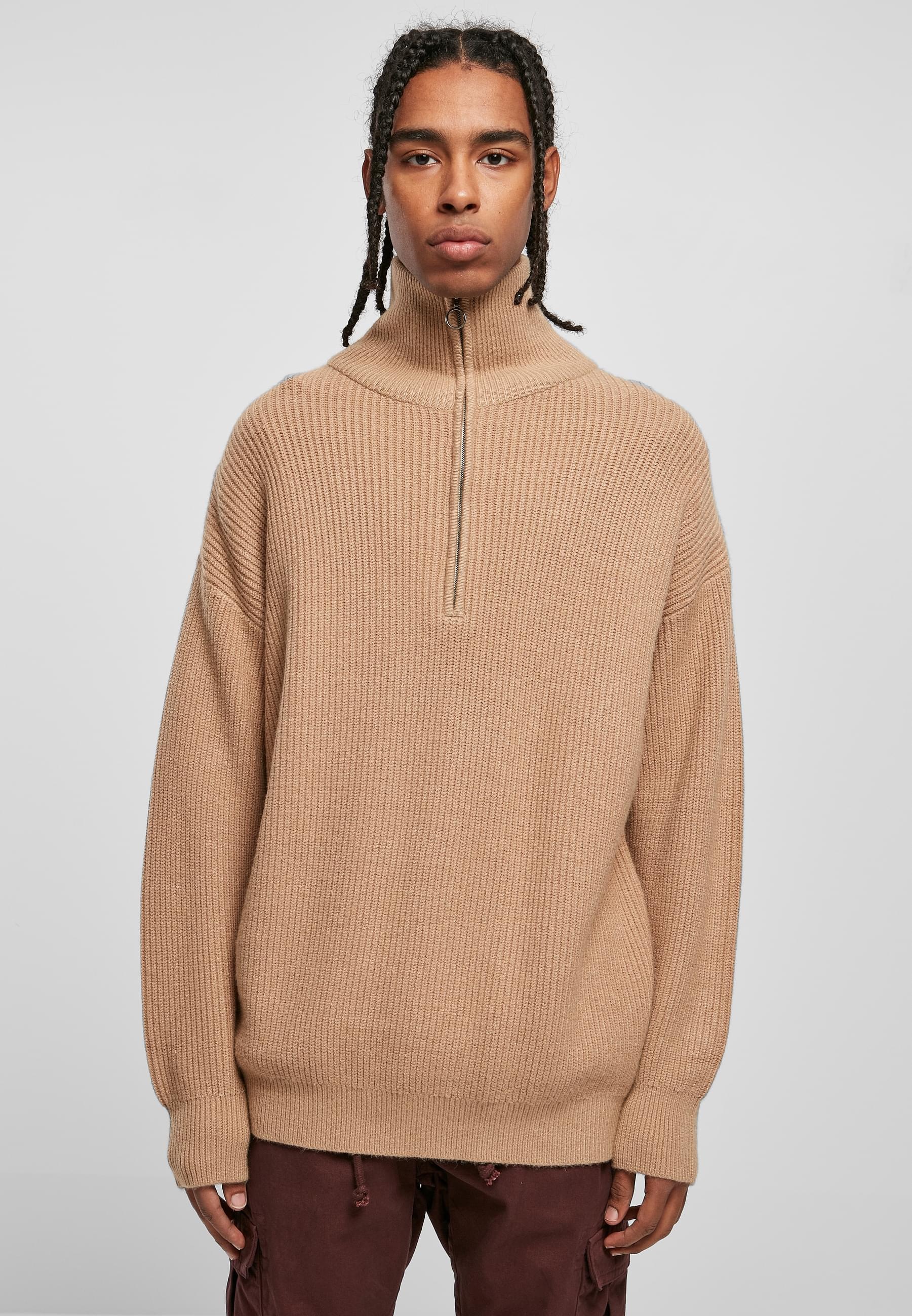 URBAN CLASSICS Sweater »Urban Classics Herren Oversized Knitted Troyer«, 1 Stk.
