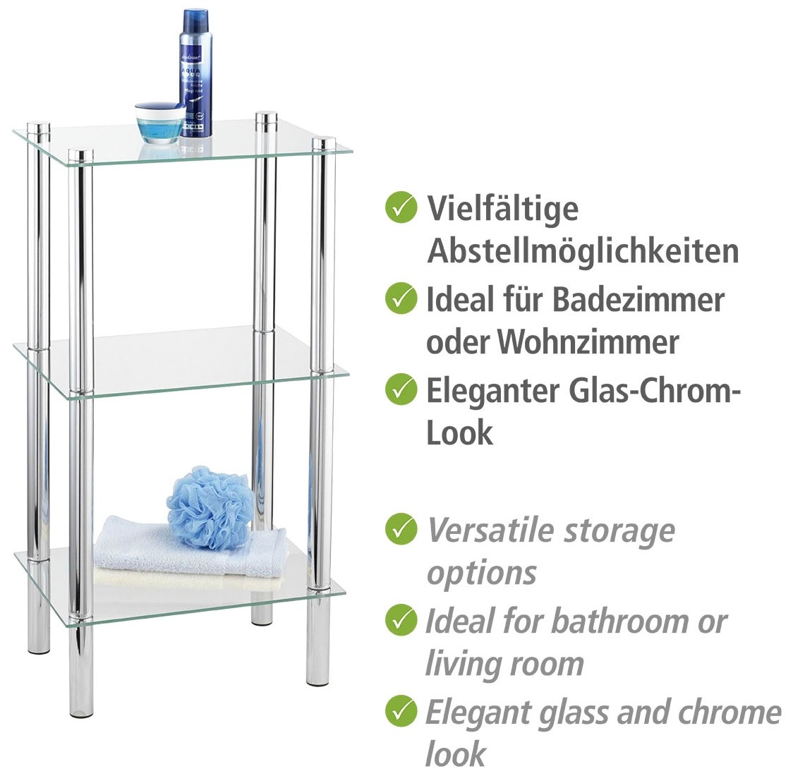 WENKO Regal »Yago«, 2 Shampoo-Ablagen