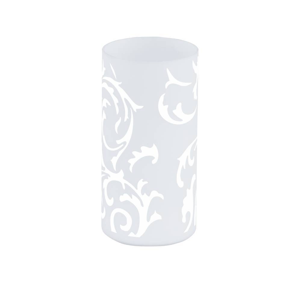 EGLO Tischleuchte »GEO Tischlampe, opalmattes Glas mit floralem Muster, Schalter am Kabel«, 1 flammig, Leuchtmittel E14 | Leuchtmittel wechselbar-ohne Leuchtmittel, Nachttischlampe, Deko-Leuchte, Schlafzimmer, 165cm Kabel, 20x10cm