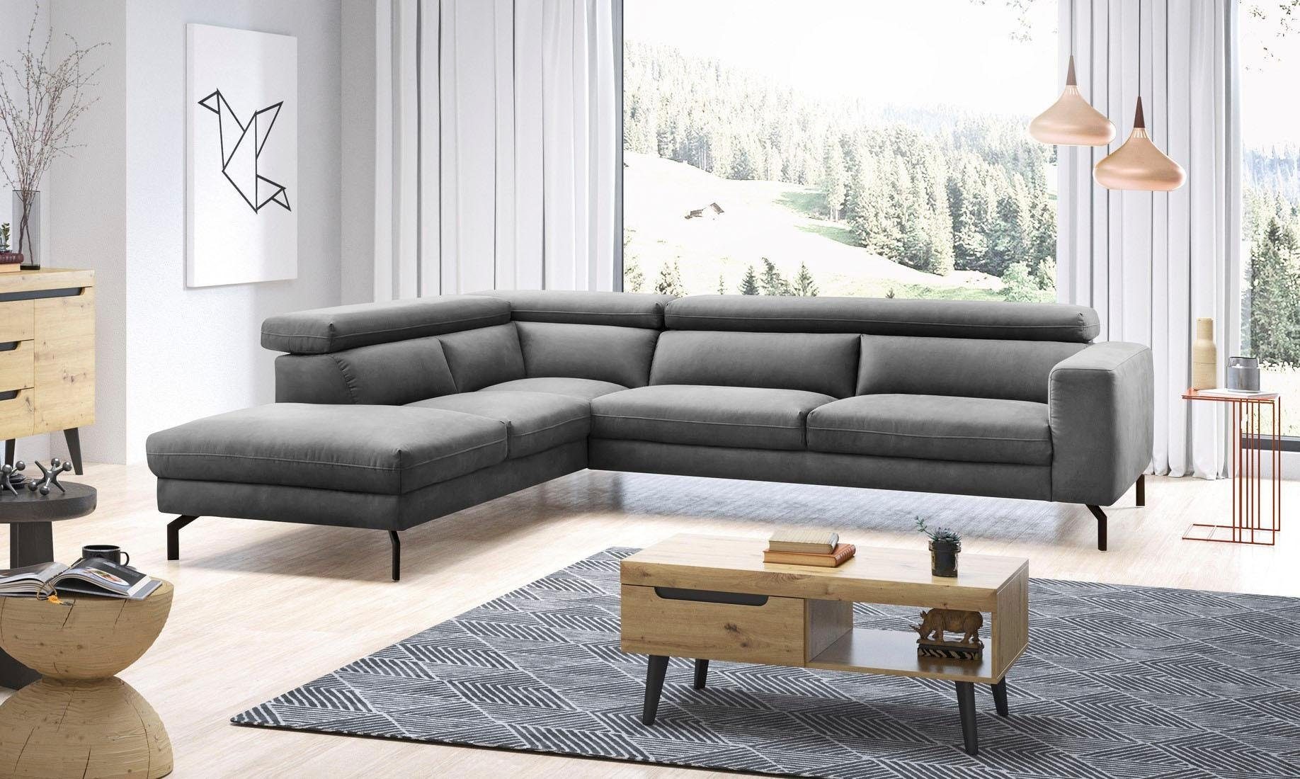 Places of Style Ecksofa »Olanta, modern und bequem, Breite 305cm, Fuß 16cm günstig online kaufen