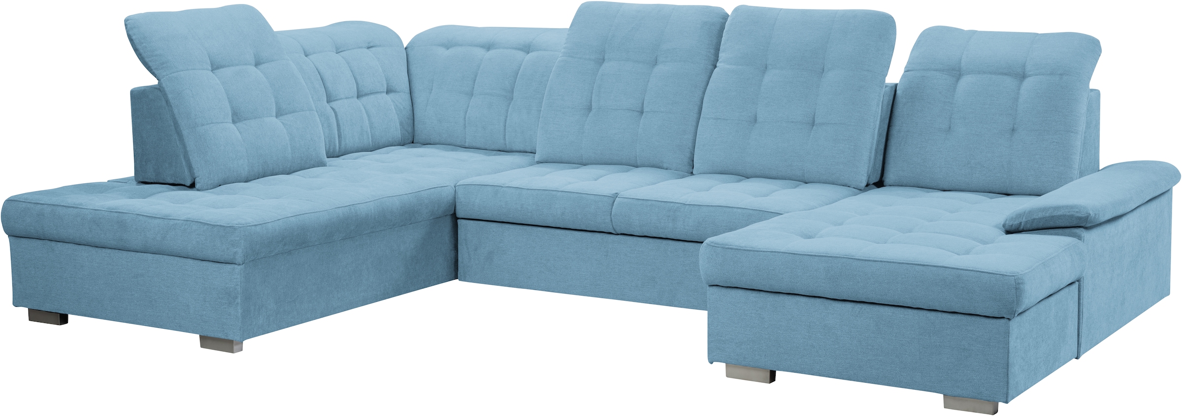 WERK2 Wohnlandschaft »Kordula-New U-Form«, Sofa in U-Form mit Schlaffunktion & Bettkasten, Schlafcouch