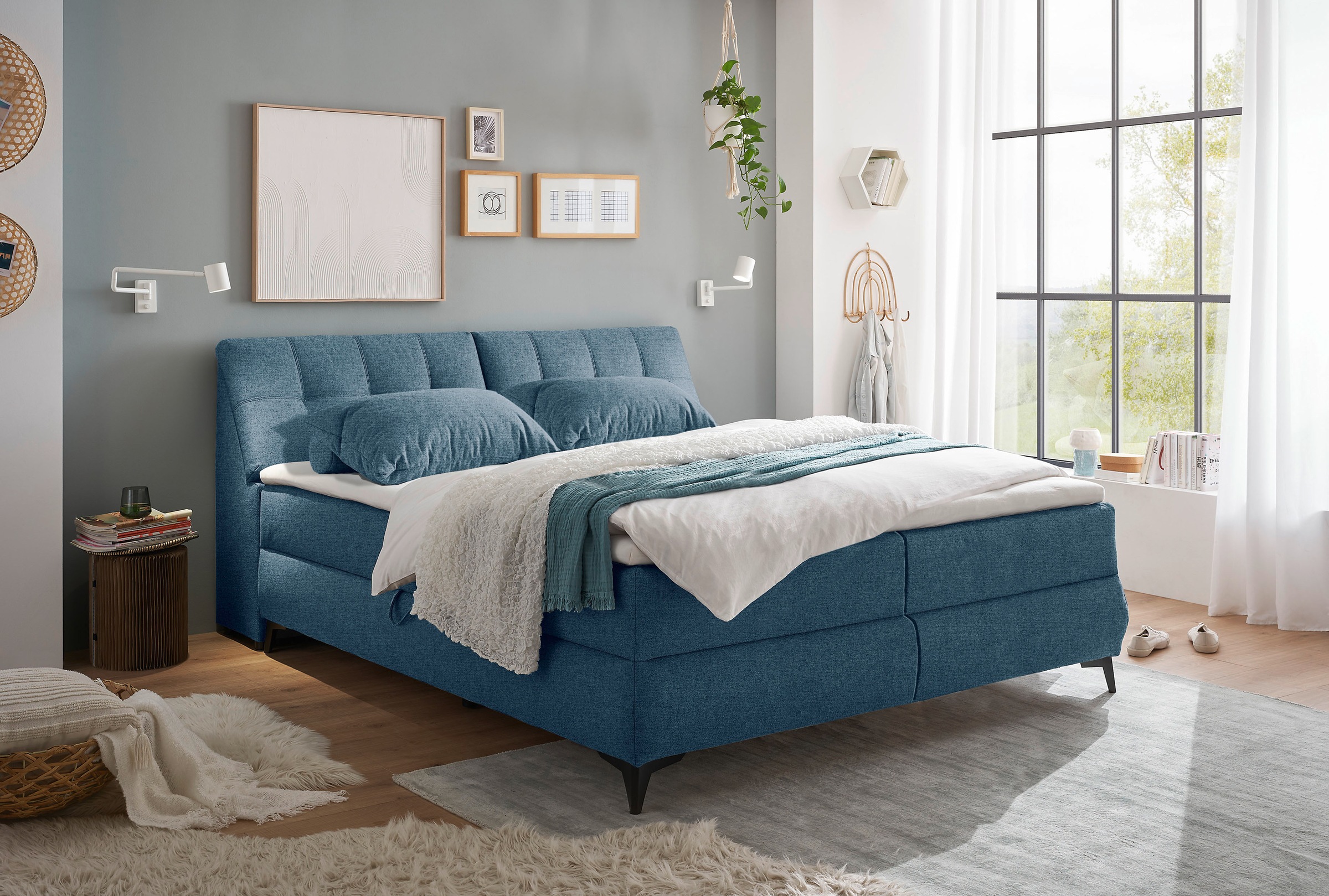 ED EXCITING DESIGN Boxbett »Atlantis« mit Bettkasten und Stauraum im Kopfteil