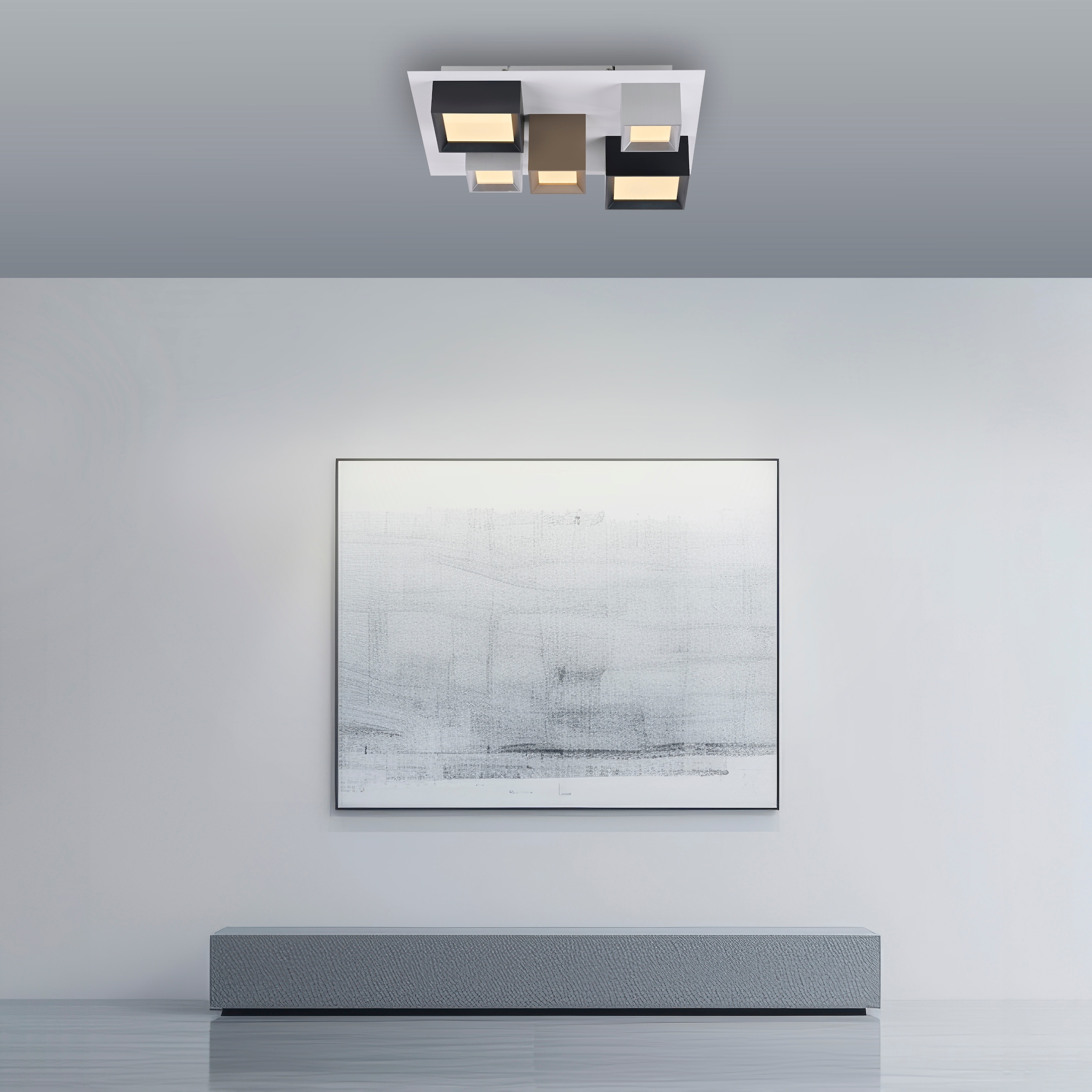 Neuhaus PURE LED Deckenleuchte »PURE Manhattan« LED-Board 1 Stk. warmweiß - kaltweiß Stufenloses dimmen per Funk-Fernbedienung, CCT, Multicolor