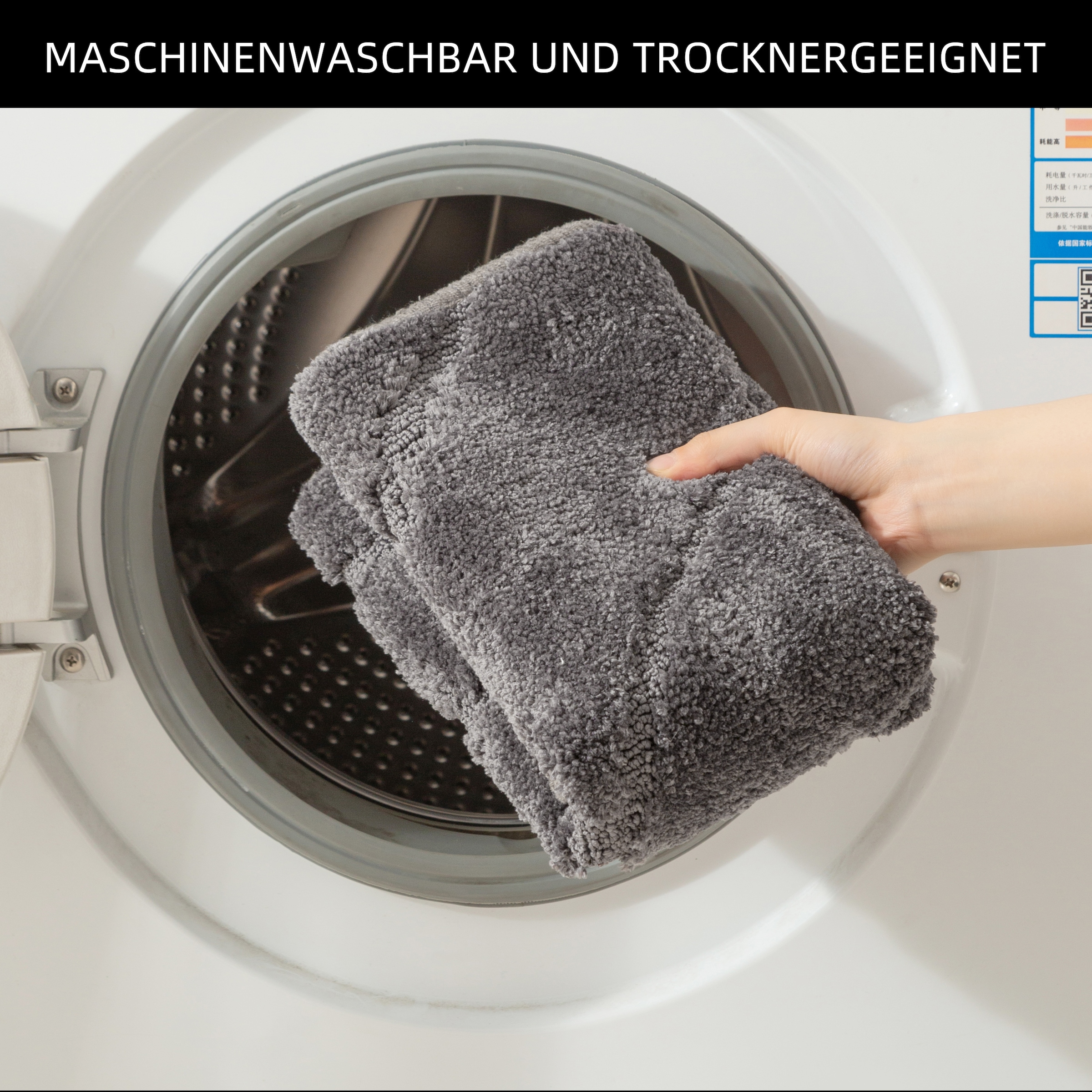 my home Badematte »Regona Scandi, Badvorleger, Badezimmer Teppich, Duschvorleger«, rutschhemmend beschichtet, strapazierfähig, Badteppich, Uni Farben, Hoch-Tief-Effekt, modernes Muster, Zen