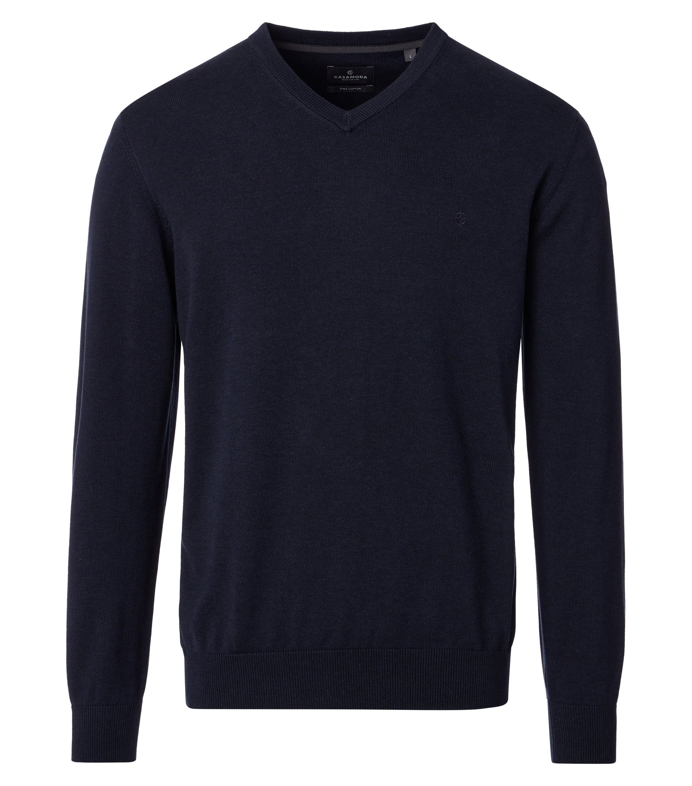 CASAMODA Strickpullover »Pullover« Baumwolle / V-Ausschnitt / Unifarben