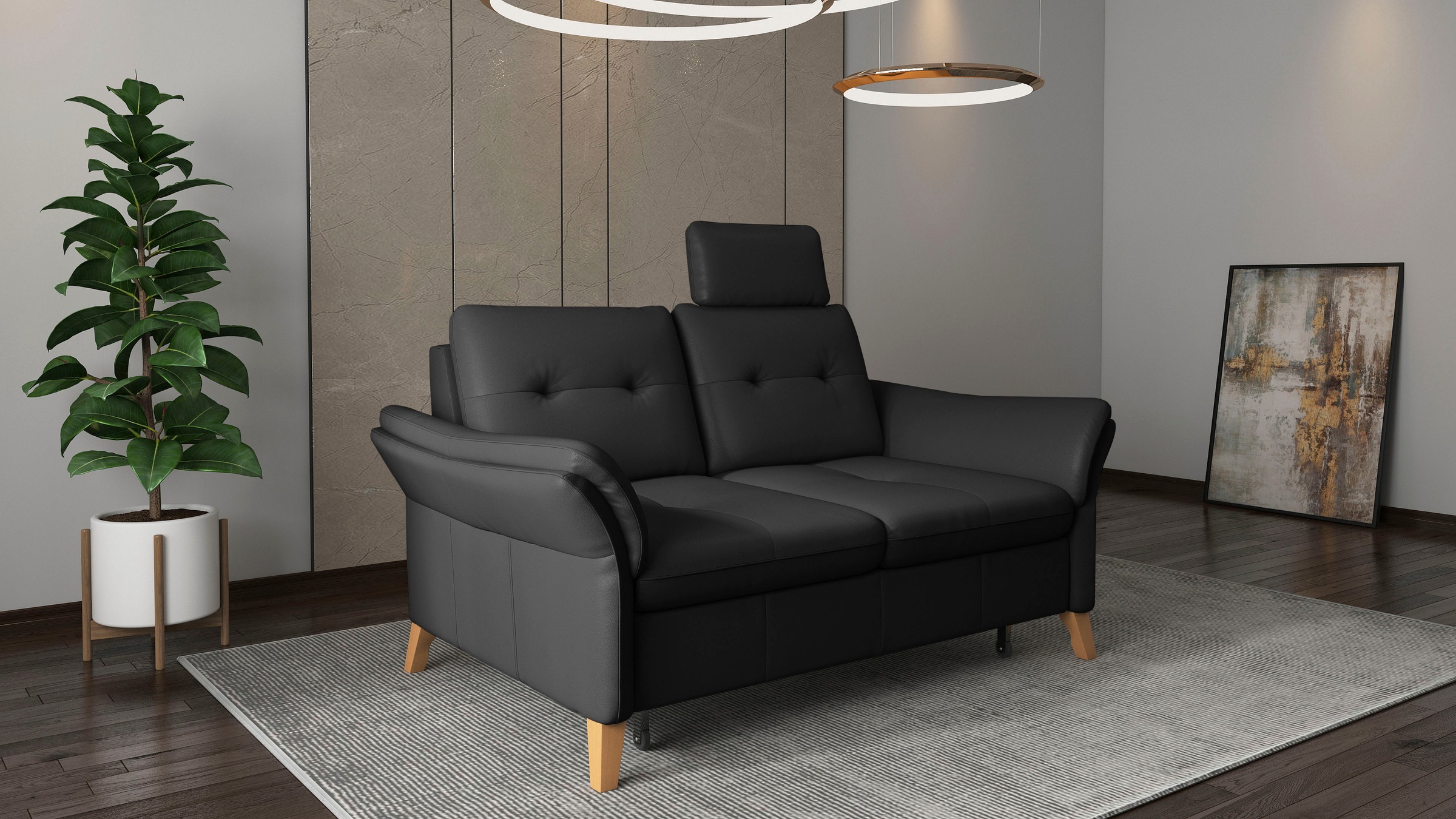 sit&more 3-Sitzer »Göteborg«, inklusive Sitztiefenverstellung und Federkern