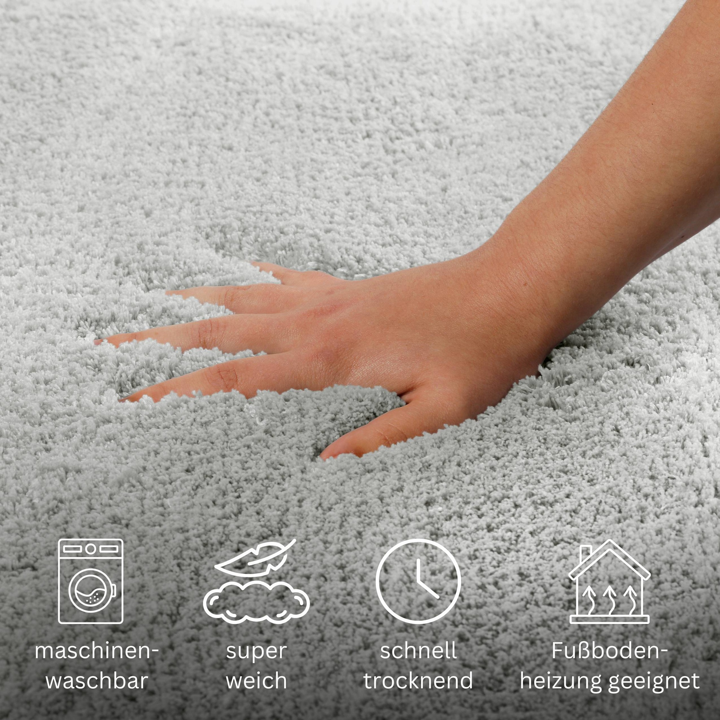 OTTO home Badematte »Kaarin«, rutschhemmend beschichtet, schnell trocknend, Badteppich, getuftet, flauschig, hochflor, große Farbauswahl