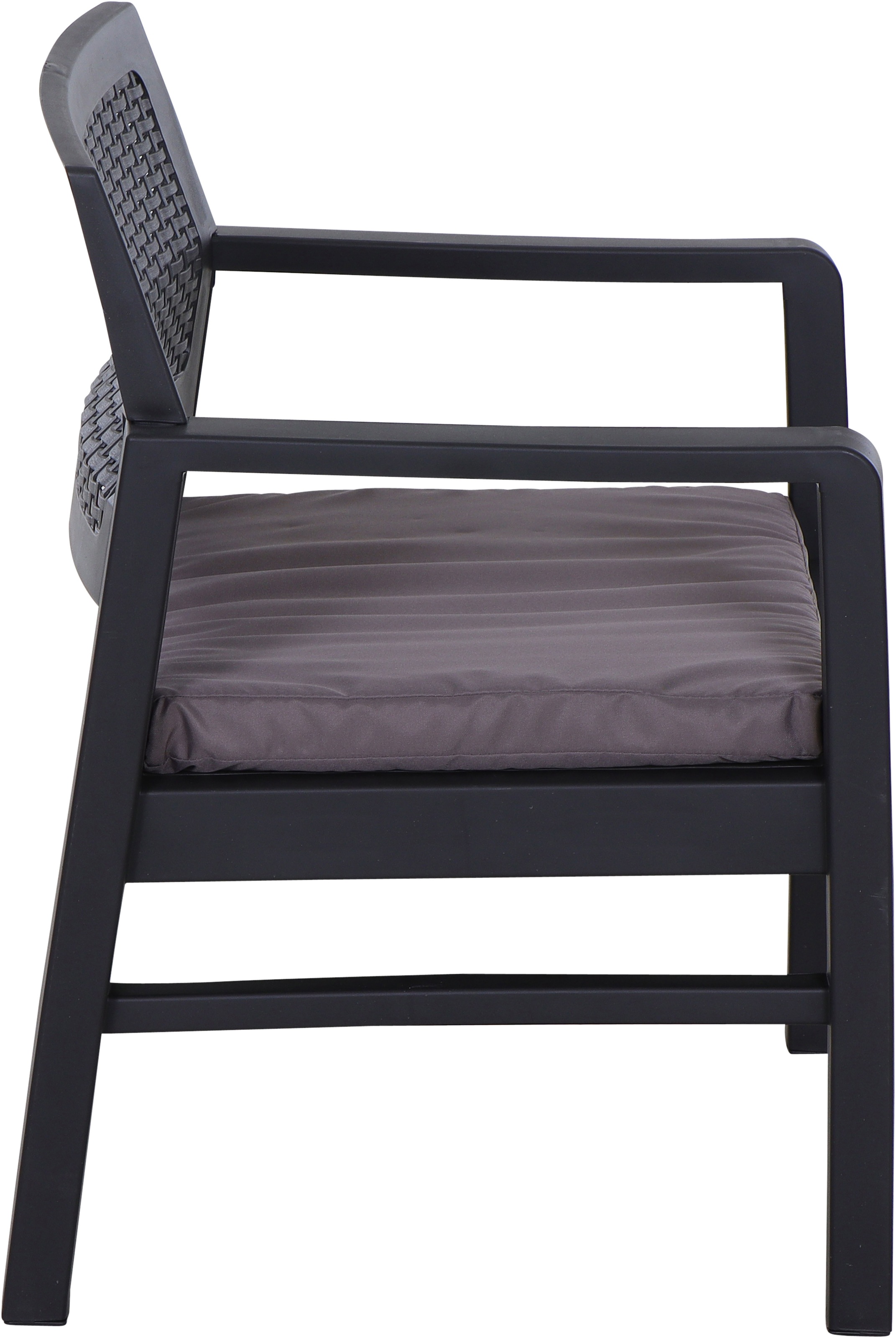 Progarden Balkonset »Kraka« Set, 3 tlg. anthrazit, inkl. Kissen, Outdoor Kunststoff-Lounge-Set