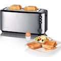 Severin Toaster »AT 2509«, 2 lange Schlitze, 1400 W, wärmeisolierend + doppelwandiges Edelstahl-Gehäuse, Brötchenaufsatz