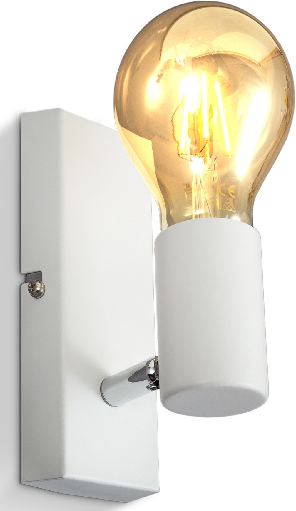 B.K.Licht Wandleuchte »BK_DS1359 Wandlampe Innen, Retro, E27-Fassung, Weiß« günstig online kaufen