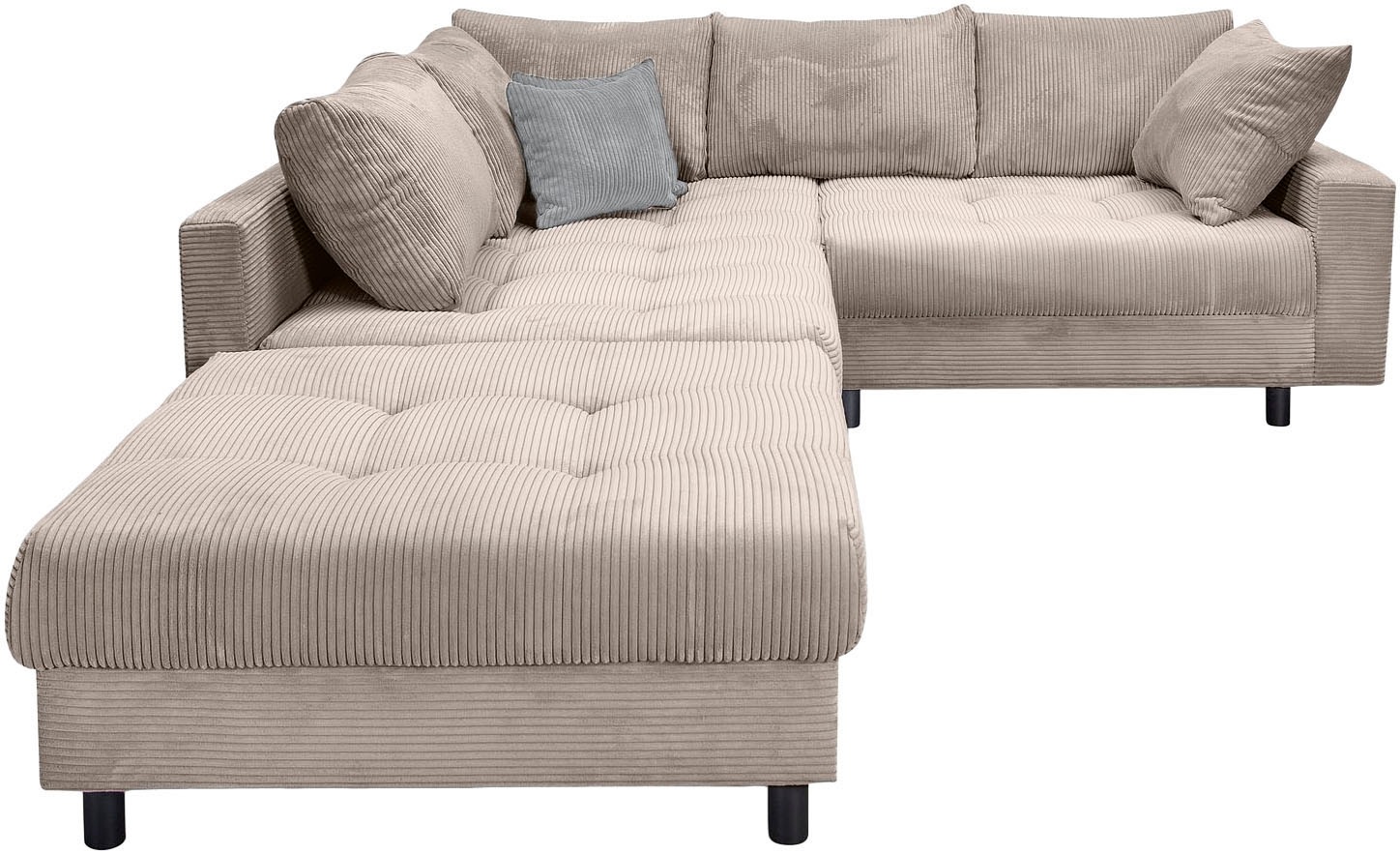 COLLECTION AB Ecksofa »Toni L-Form, B: 215 cm« mit Hocker & 2 Zierkissen, F günstig online kaufen