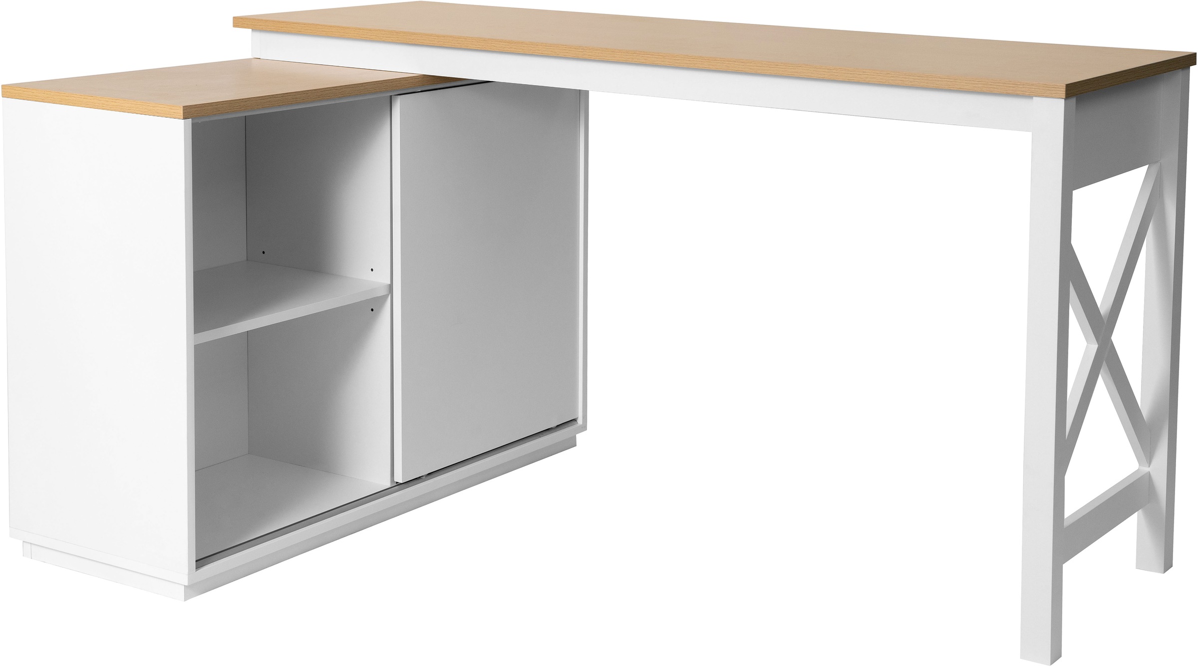 OTTO home Eckschreibtisch »SILBA« viel Stauraum, mit Schiebetür, Breite: 10 günstig online kaufen
