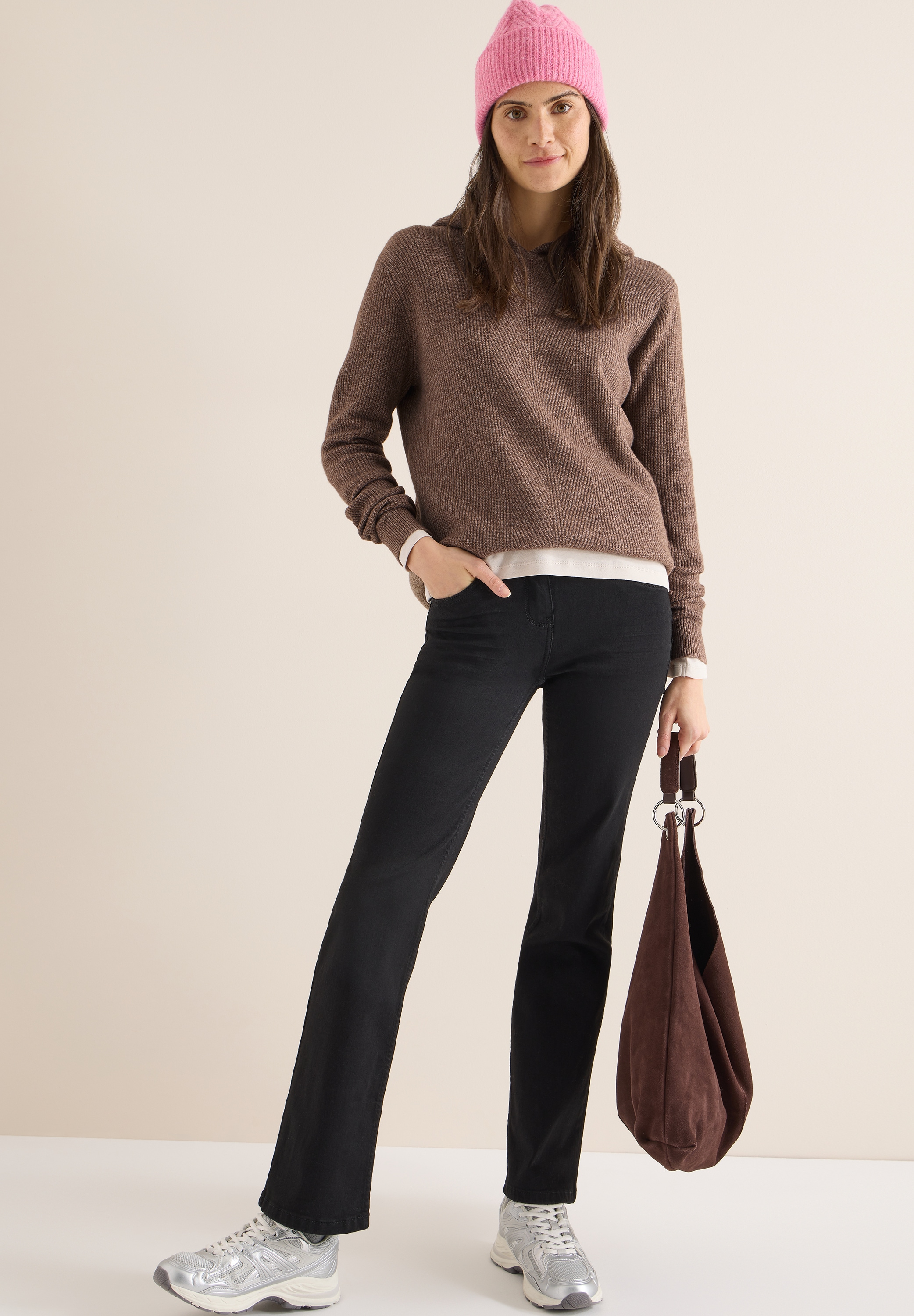 Cecil Kapuzenpullover Strick mit Strukturdetail