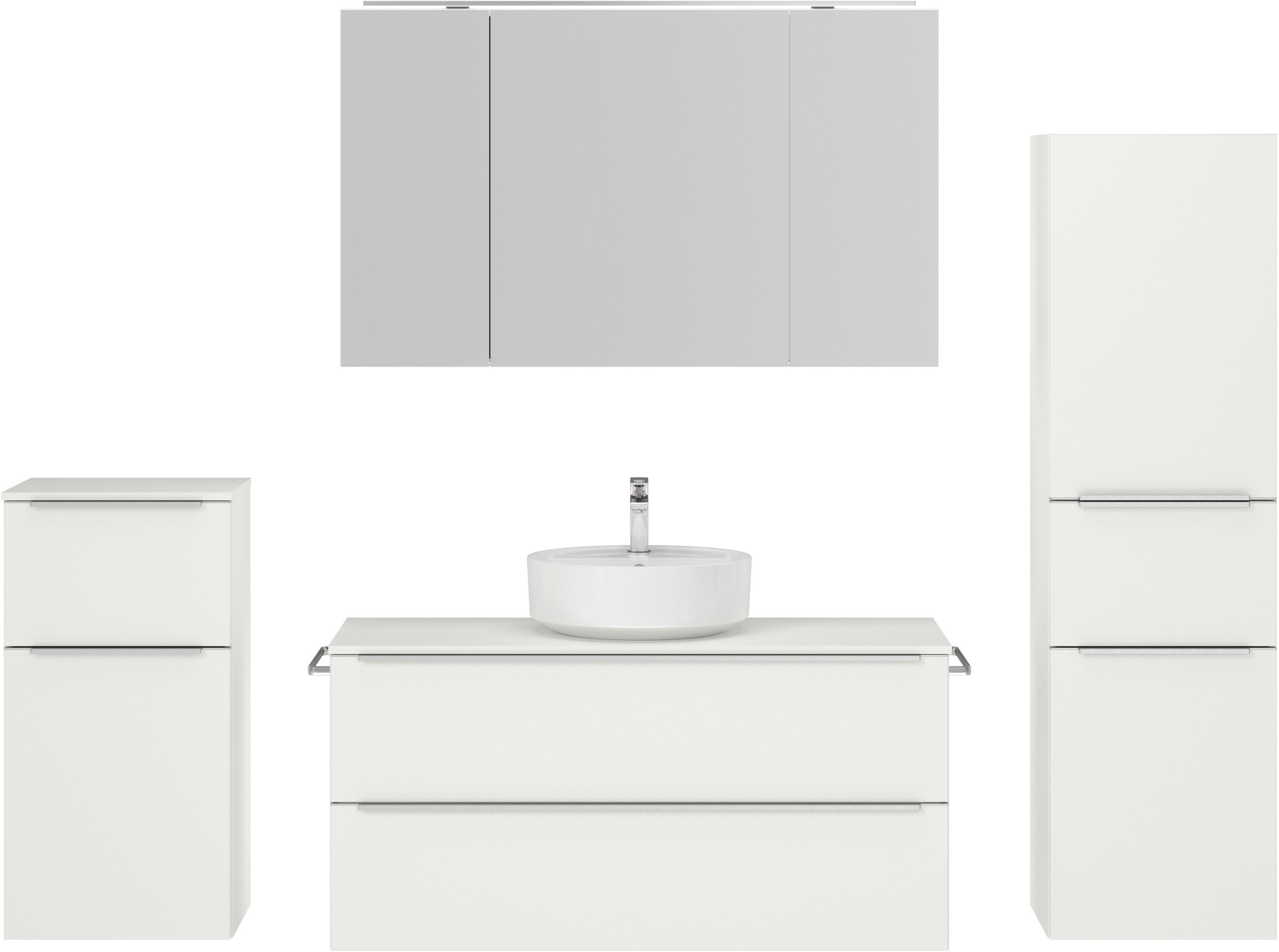 nobilia® Badmöbel-Set »Alvene« vormontiert, mit Soft-Close, 4 Stk. tlg. günstig online kaufen