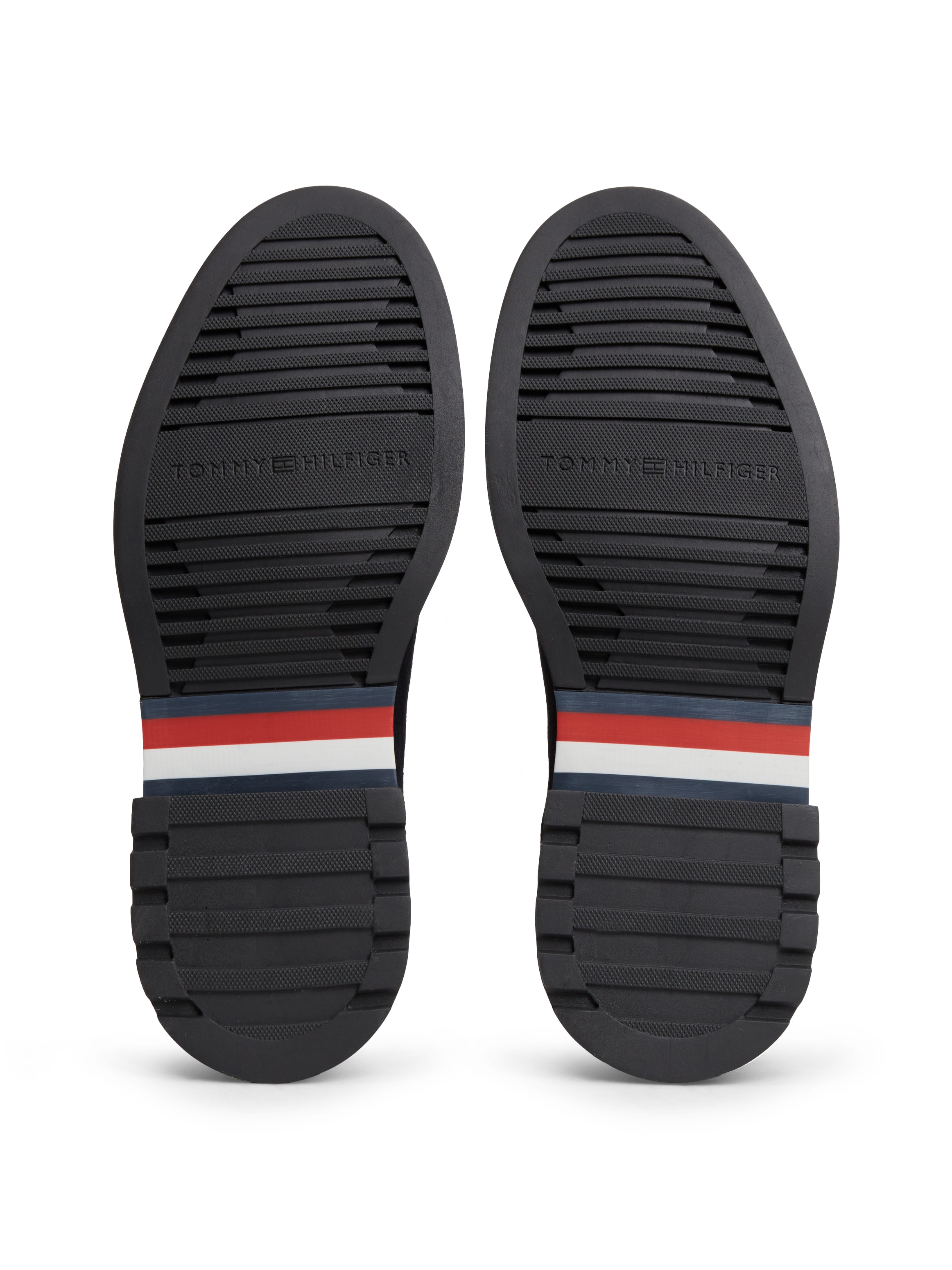 Tommy Hilfiger Chelseaboots »CORPORATE CASUAL SUEDE CHELSEA«  Blockabsatz, Stiefelette mit praktischer Anziehlasche, schmale Form
