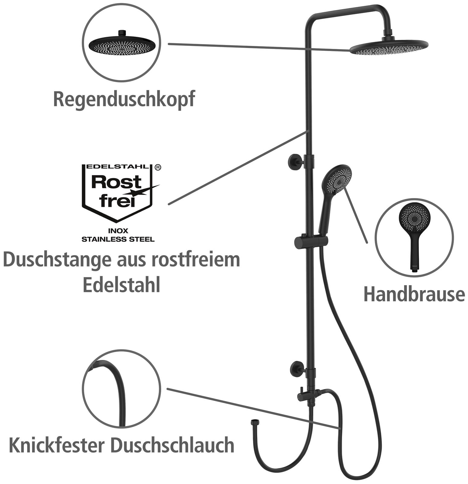 WENKO Duschsystem »Watersaving«, einfacher Anschluss an bestehende Armatur oder Wandanschlussbogen