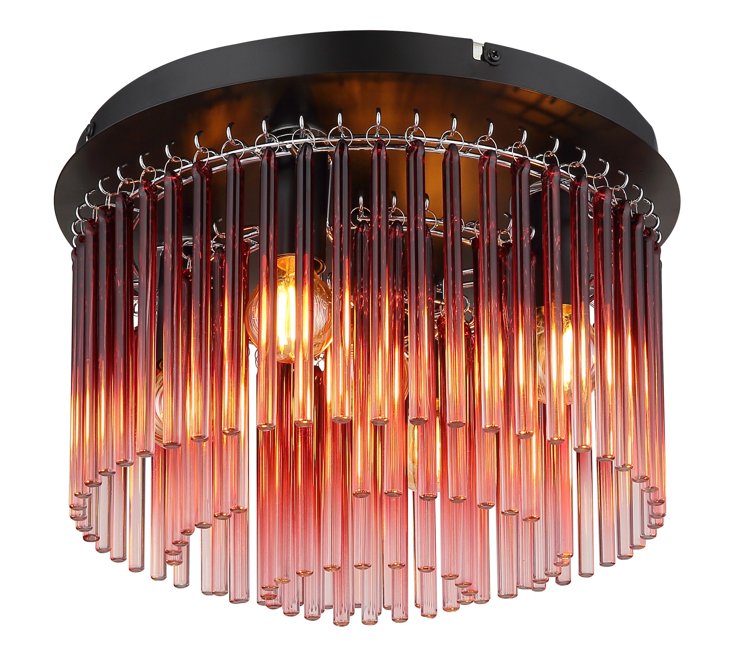 GLOBO LIGHTING Deckenleuchte »GORLEY«, Leuchtmittel E14 | ohne Leuchtmittel, Deckenleuchte/Glasstäbe/Glas brombeerfarben/Wohnzimmer/Esszimmer