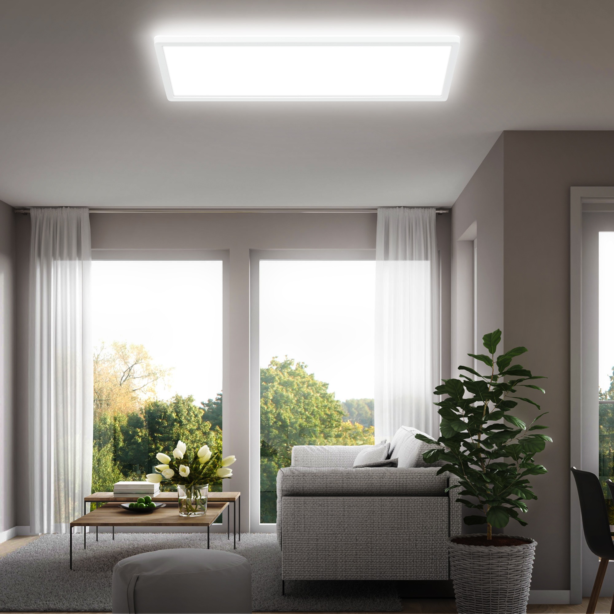 B.K.Licht LED Deckenleuchte »BKL1602 Ultraflache Deckenlampe mit Backlight, günstig online kaufen