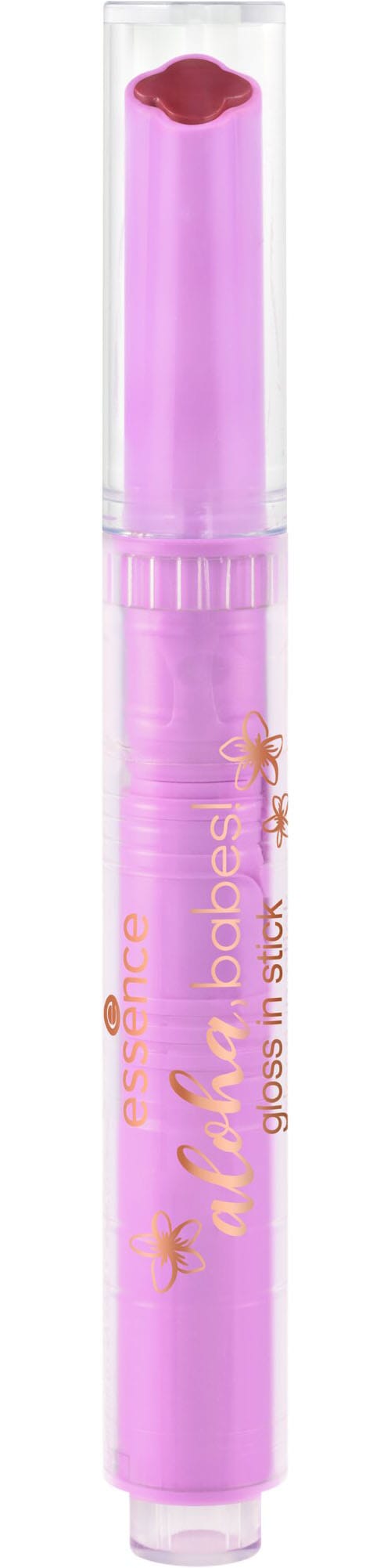 Essence Lippenstift »aloha, babes! gloss in stick«, (Set, 3 tlg.), Pflegende Formel, leichte Deckkraft, mit Kokosnussduft.