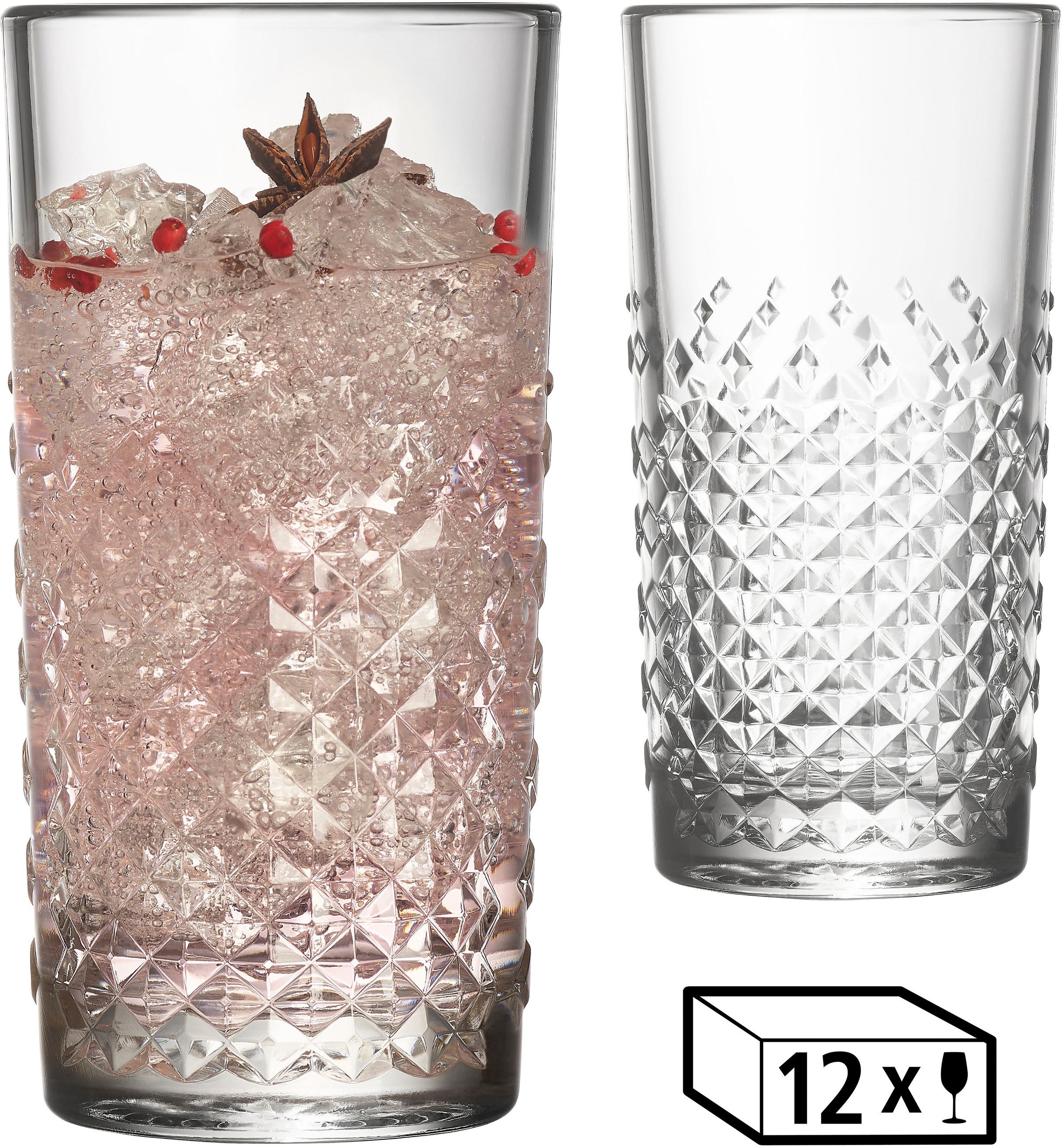 LIBBEY Gläser-Set »Beverage Glas -OCULAR-, 473 ml, Ø 8 cm, H: 15,5 cm, 12er günstig online kaufen