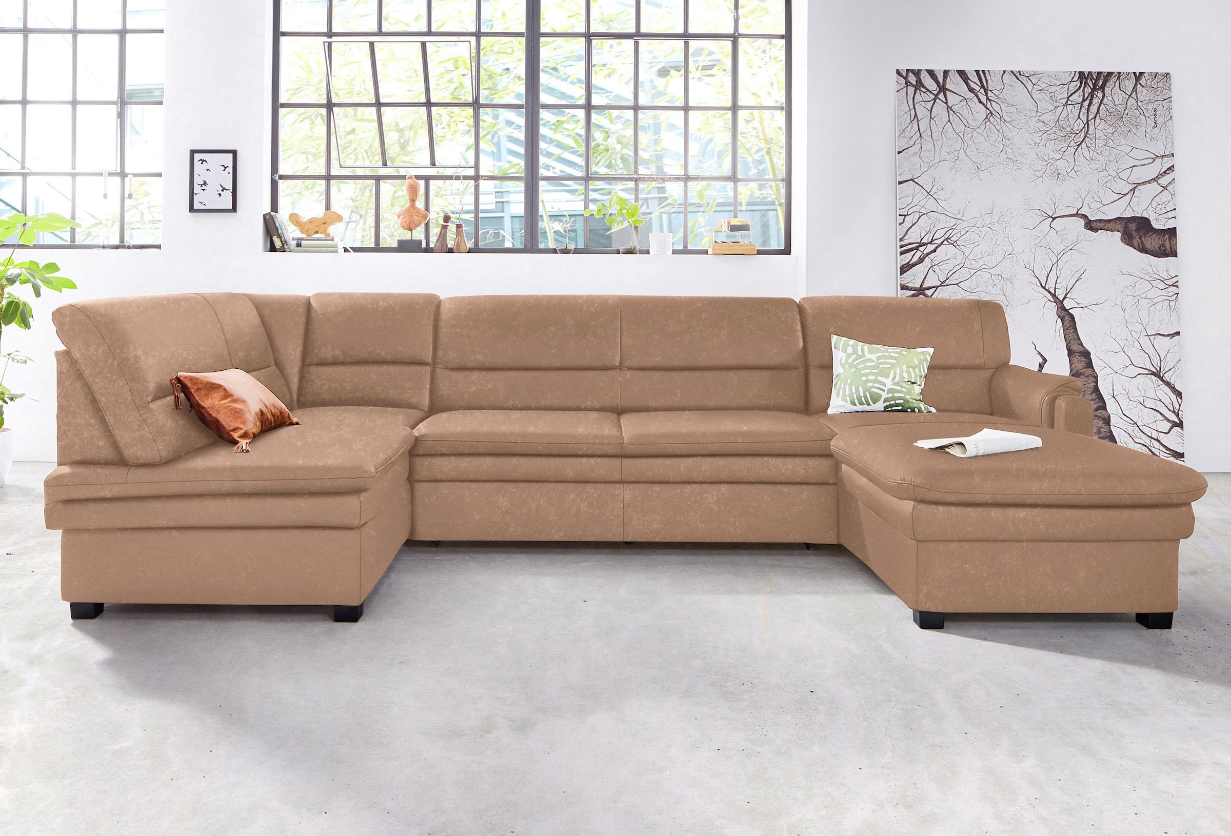 sit&more Wohnlandschaft "Pisa U-Form" mit Federkern, wahlweise mit Bettfunk günstig online kaufen