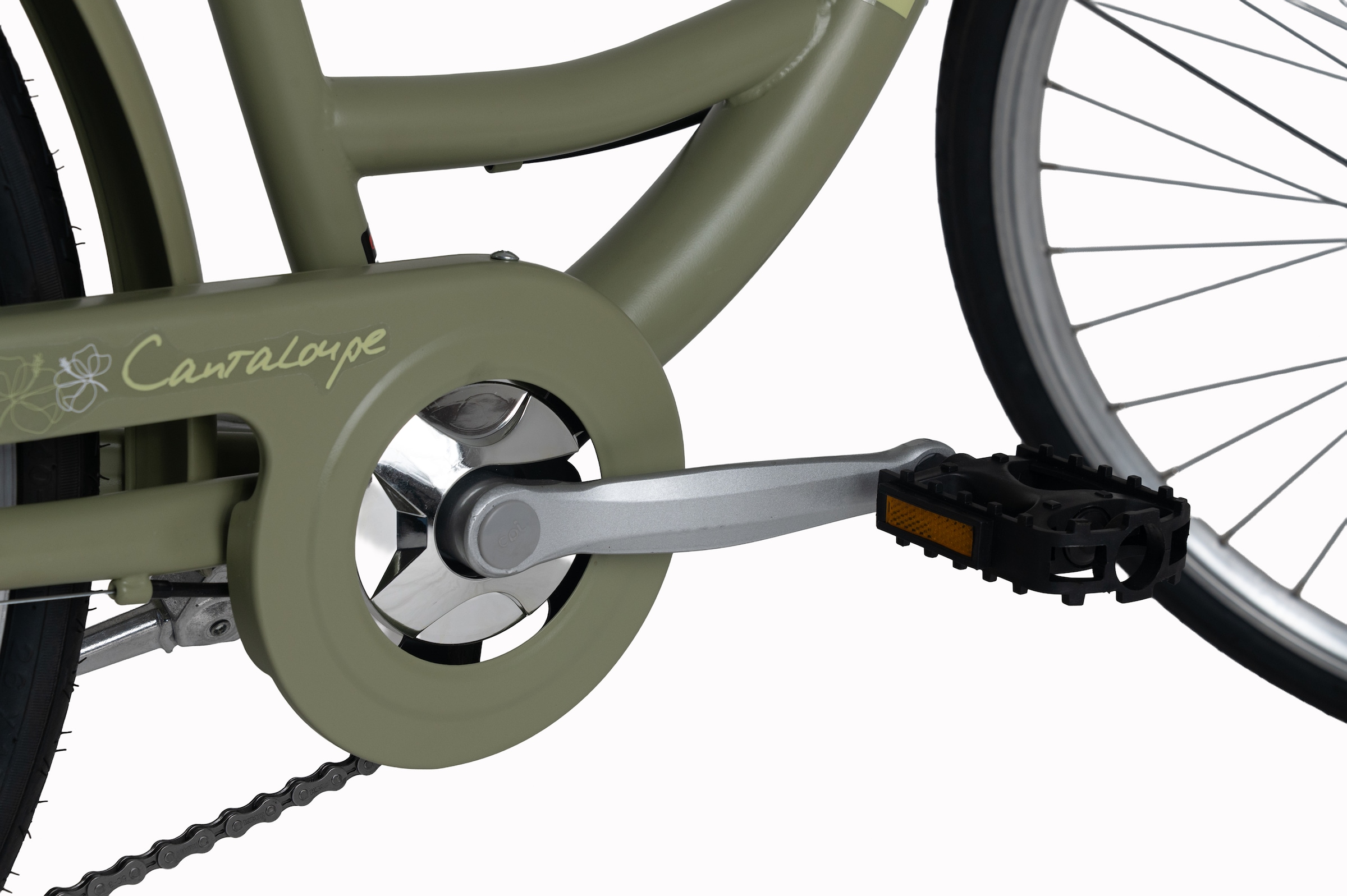 Dacapo Cityrad »DaCapo Citybike 26'' Cantaloupe khaki mit Korb« 6 Gang Shimano Tourney Schaltwerk Kettenschaltung