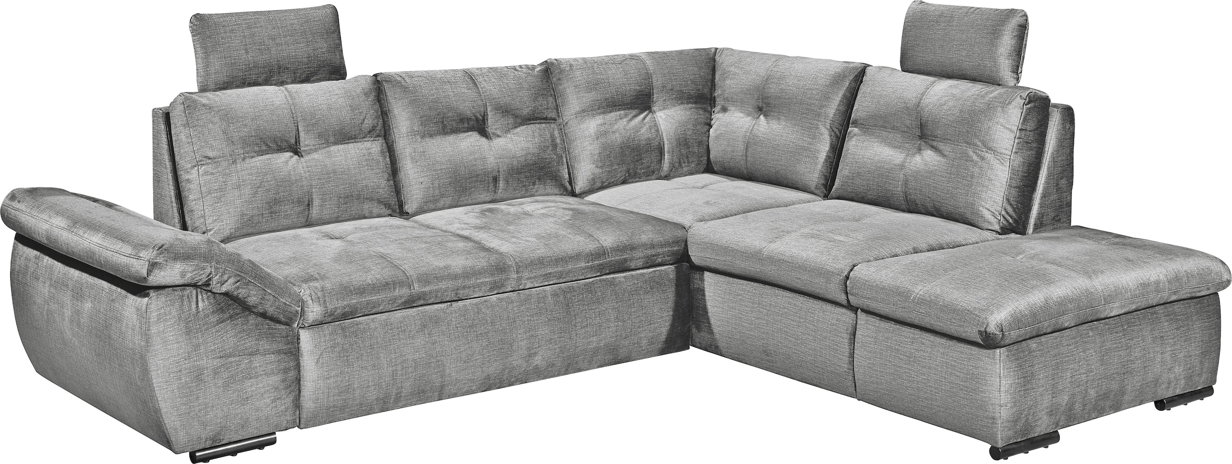 ED EXCITING DESIGN Ecksofa »Alija L-Form« mit Bettfunktion, Bettkasten, Armteilverstellung & Kopfstützen
