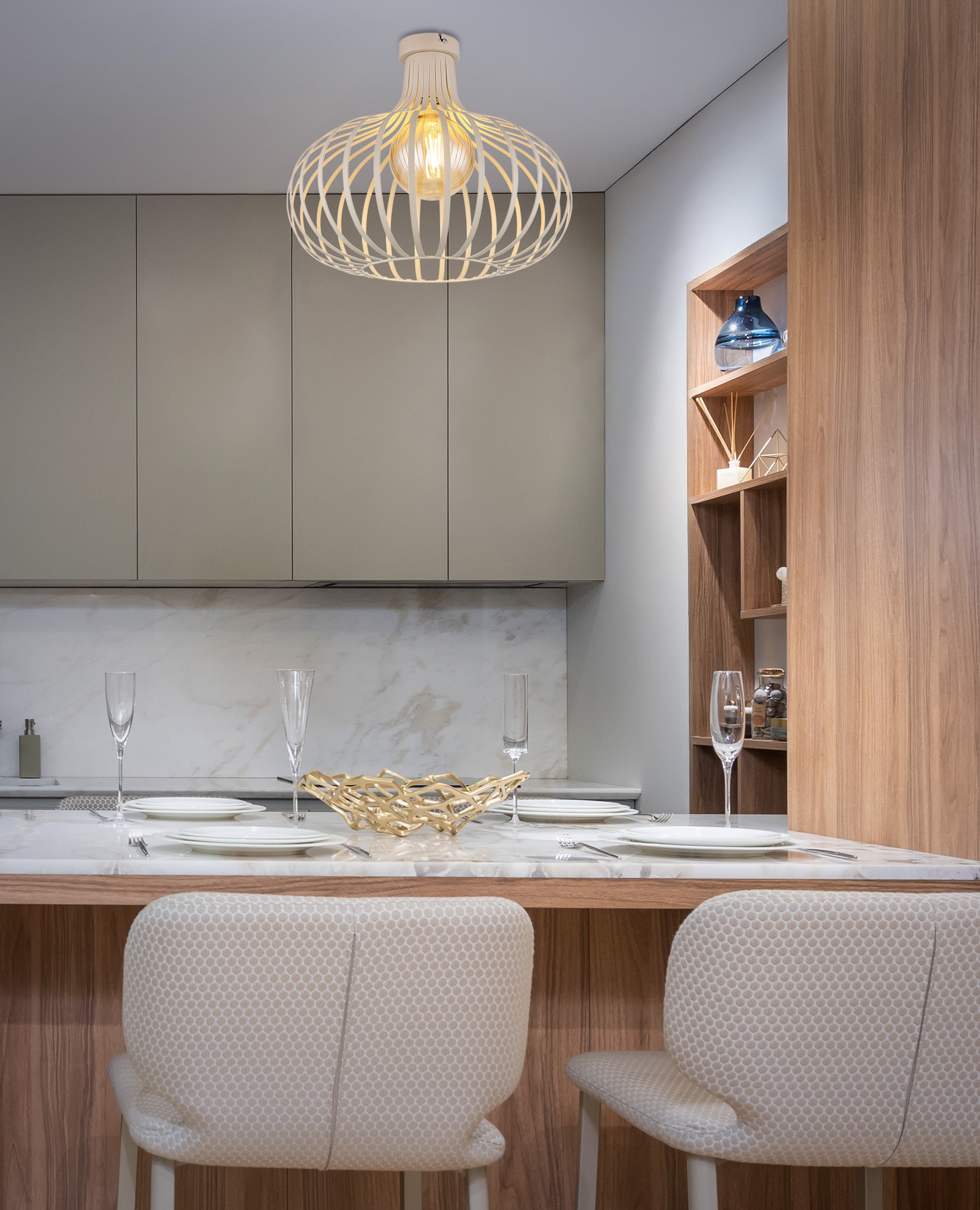 NOWA Deckenleuchte »MATEO«, Leuchtmittel E27 | ohne Leuchtmittel, Deckenlampe/rund/Wohnzimmer/Schlafzimmer/modern