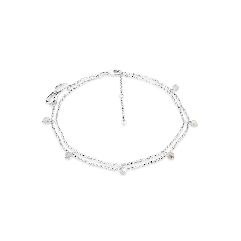 NENALINA Fußkette »Infinity Kristalle Zirkonia 925 Silber« Silber 2,5cm Elegantes Fusskettchen aus 925 Sterling Silber
