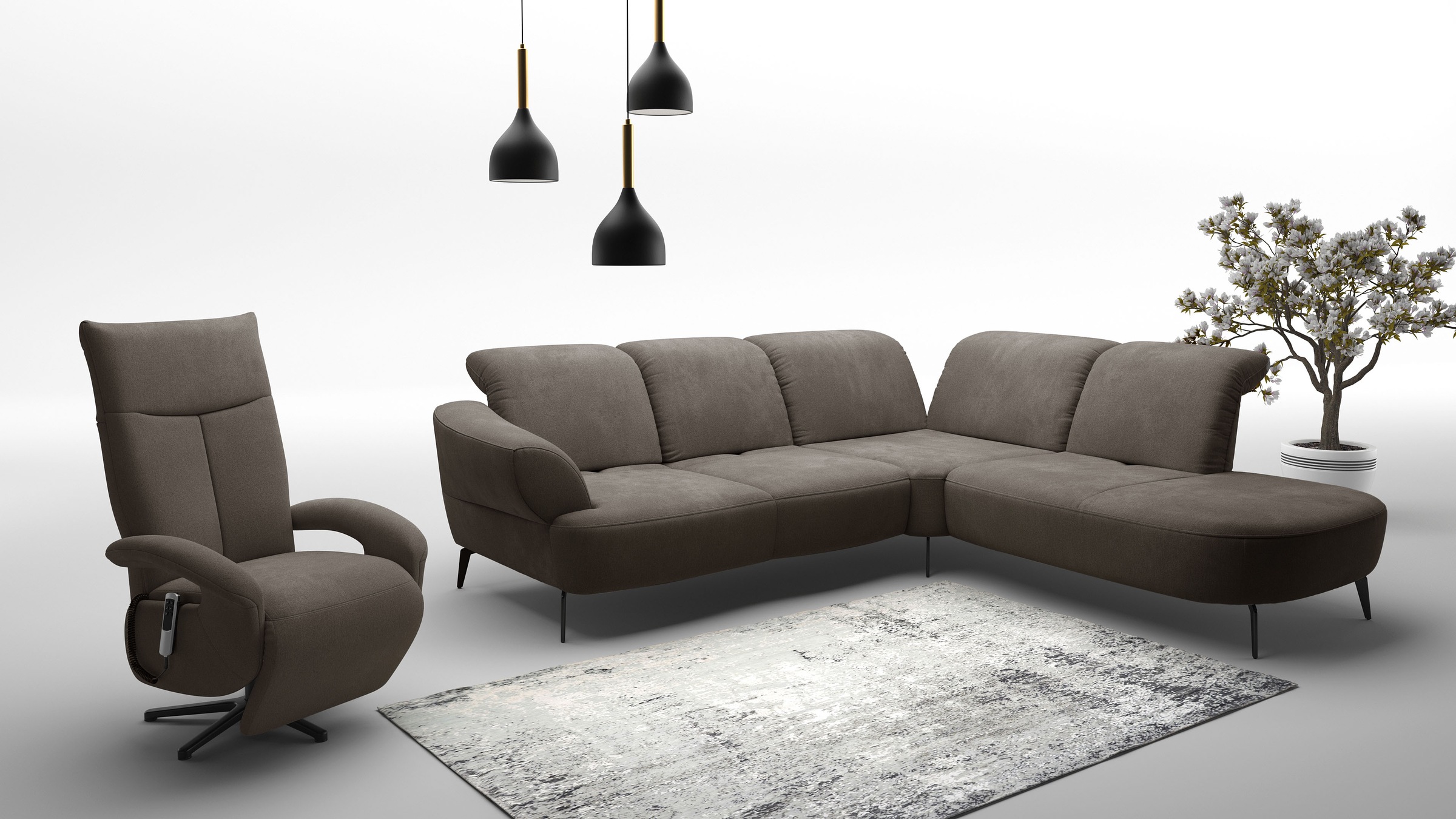 sit&more Ecksofa »Dance«, inkl.System Click&Seat und Sitztiefenverstellung