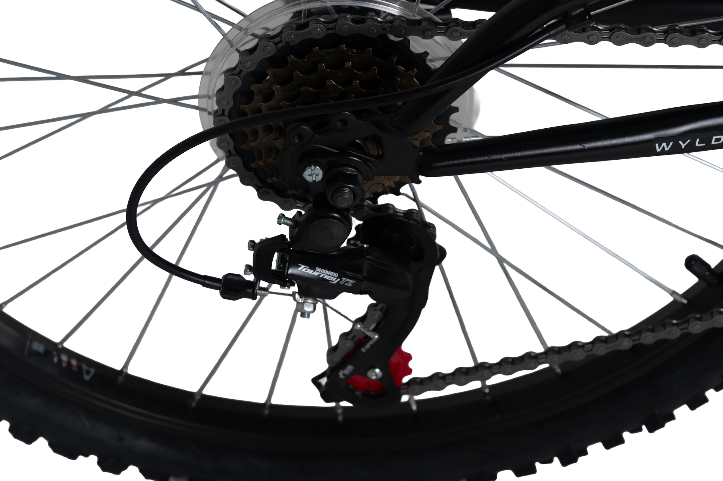 WYLD Jugendfahrrad »WYLD Kinder-Mountainbike Fully ATB 24'' Zodiac grau 18 Gänge RH 38 cm« 18 Gang Shimano Tourney Schaltwerk Kettenschaltung
