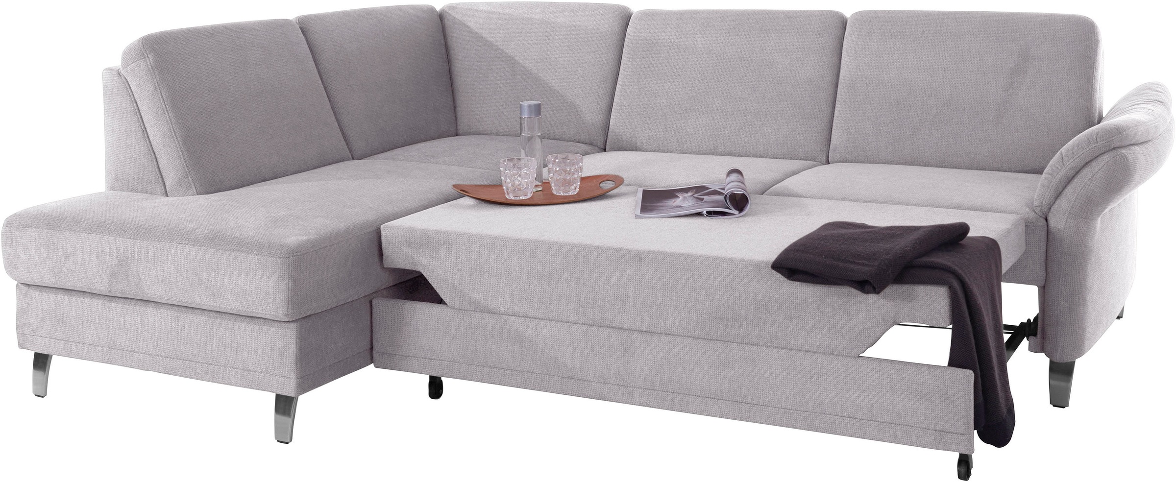 sit&more Ecksofa »Clio L-Form«, wahlweise mit Bettfunktion und Bettkasten, inklusive Federkern